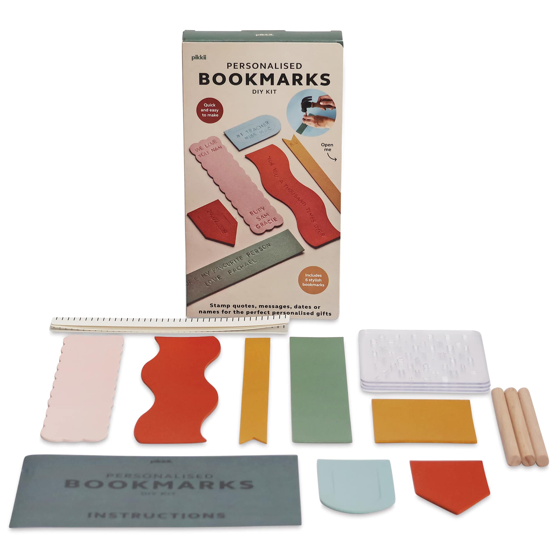 Pikkii Personalized Bookmarks DIY Kit, contents
