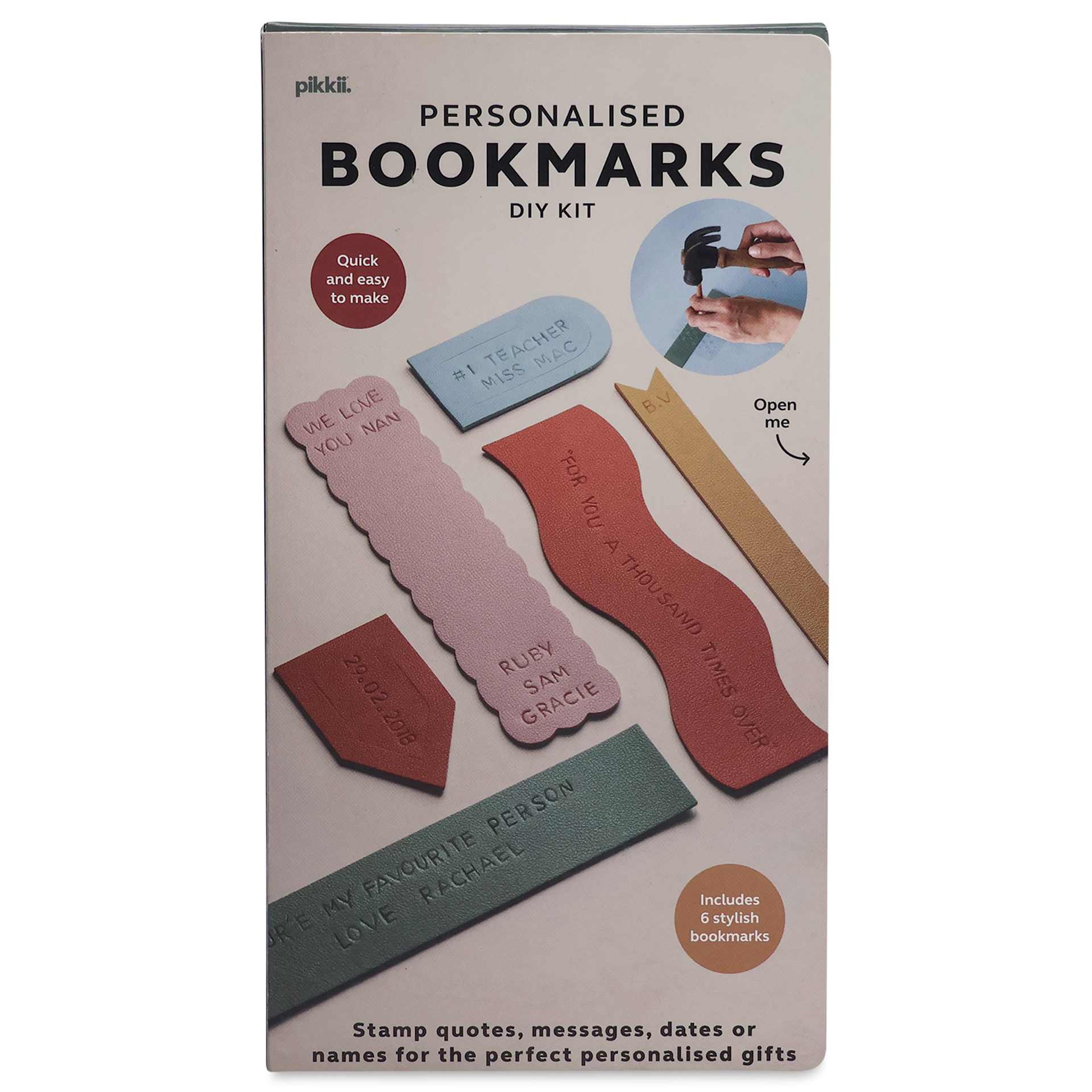 Pikkii Personalized Bookmarks DIY Kit, front of packaging