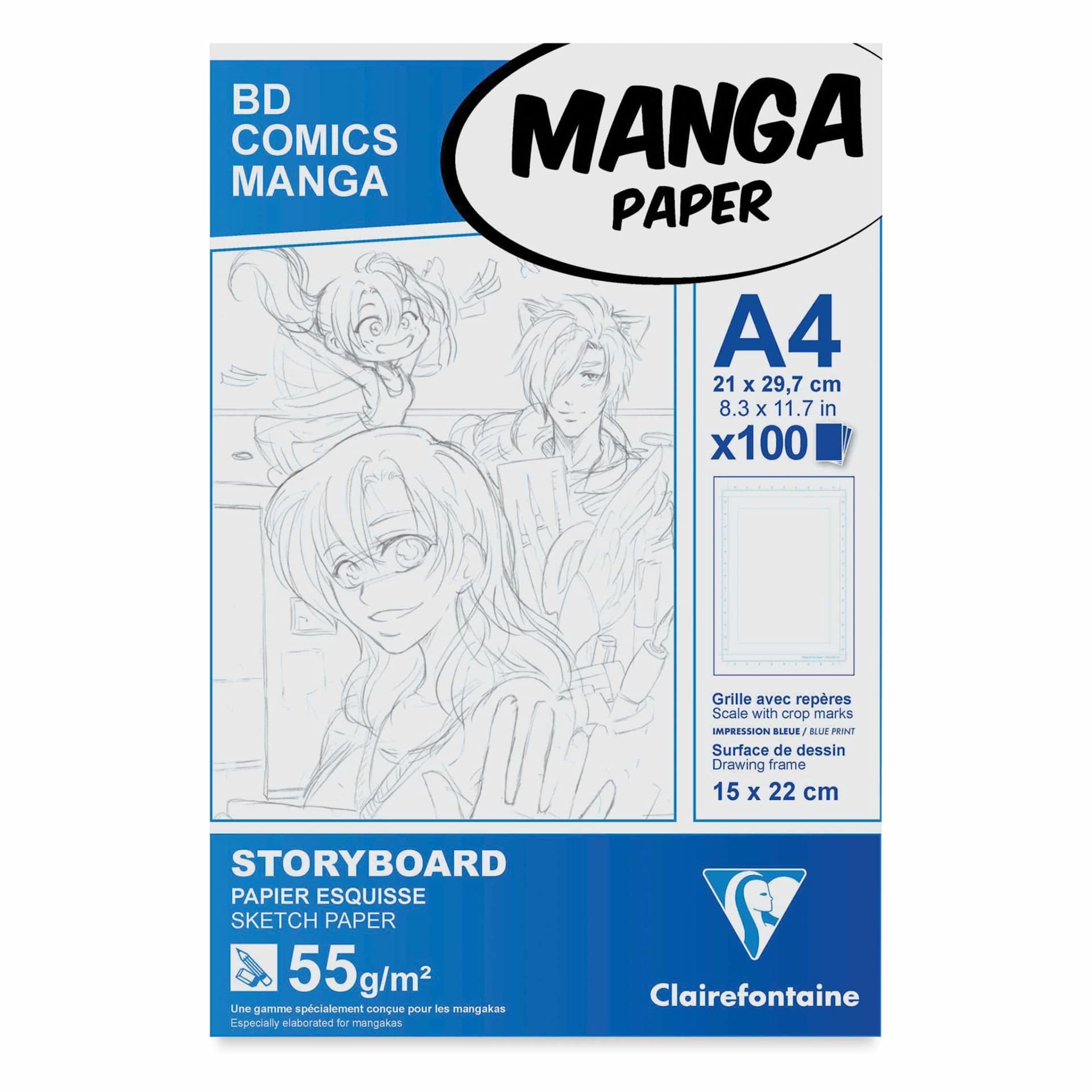 Clairefontaine Manga Storyboard Pad - 8" x 12", 100 Sheets, cover