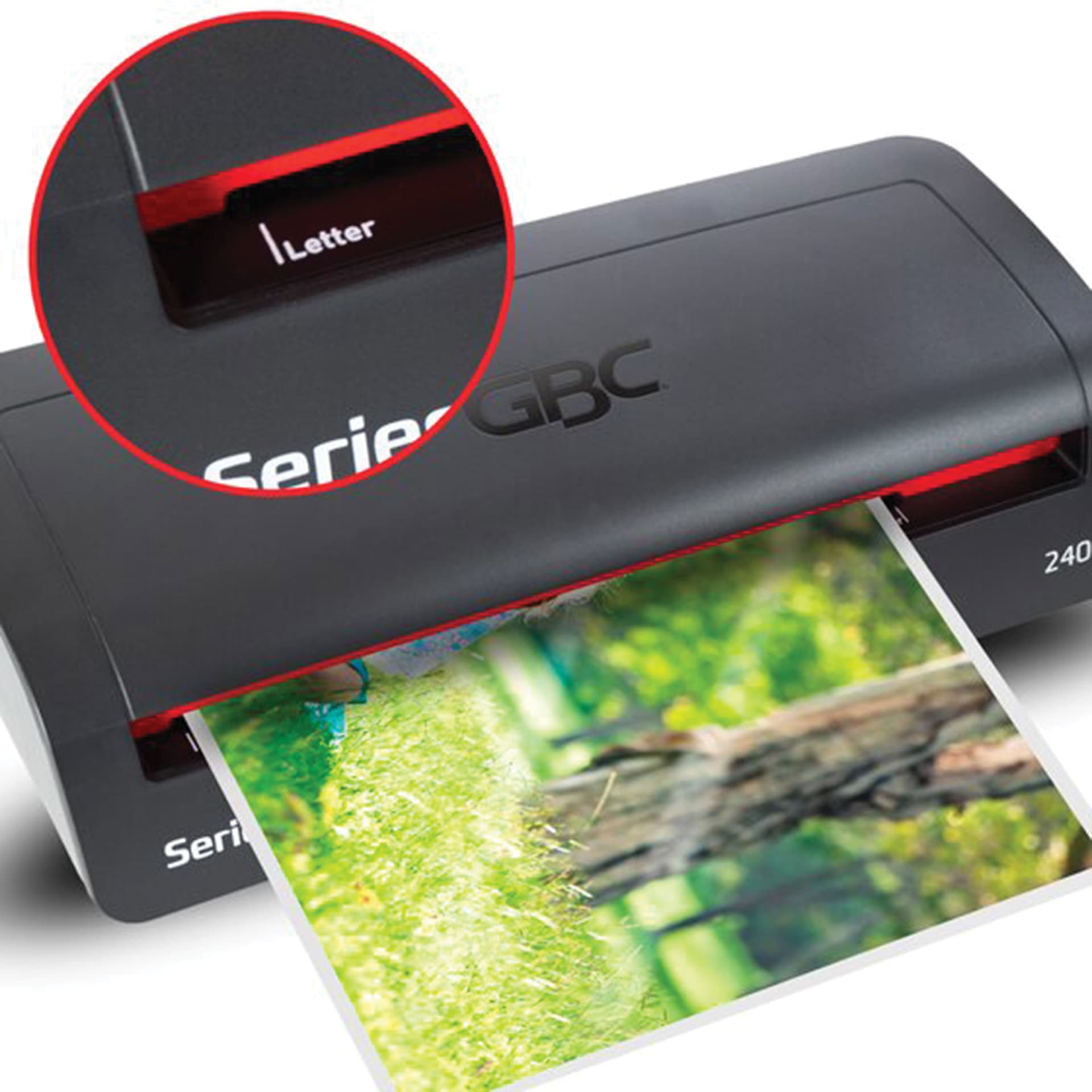 GBC 240 Pouch Laminator showing alignment guide