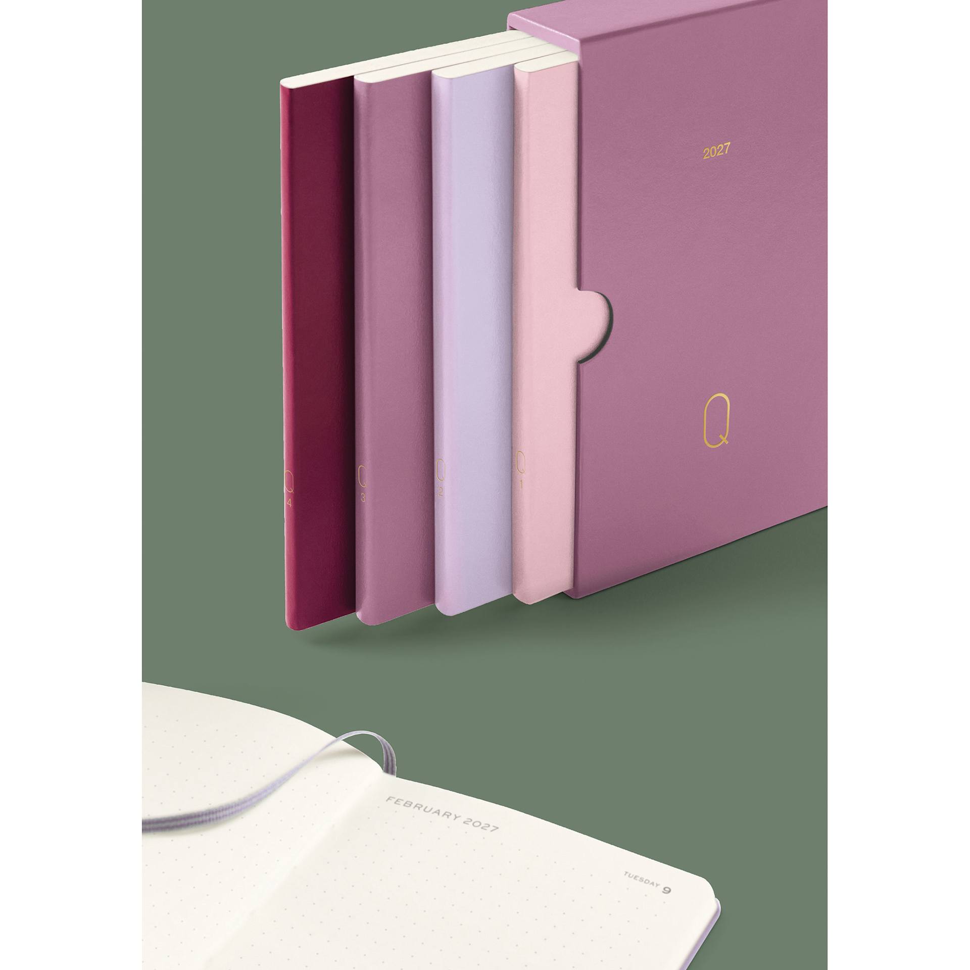 Leuchtturm1917 Quarterly Daily Planner 2027, rose quarterly planner colors