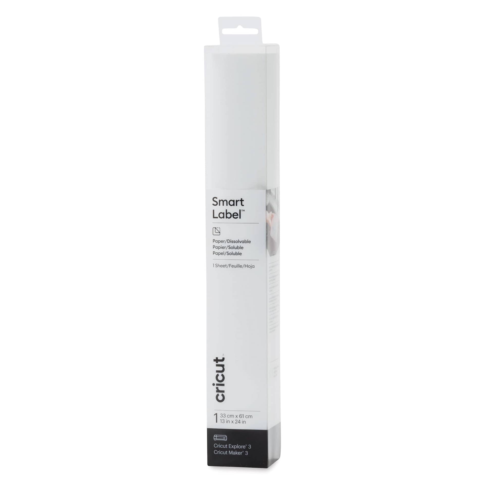 Cricut Smart Label Dissolvable Paper, front of the packaging