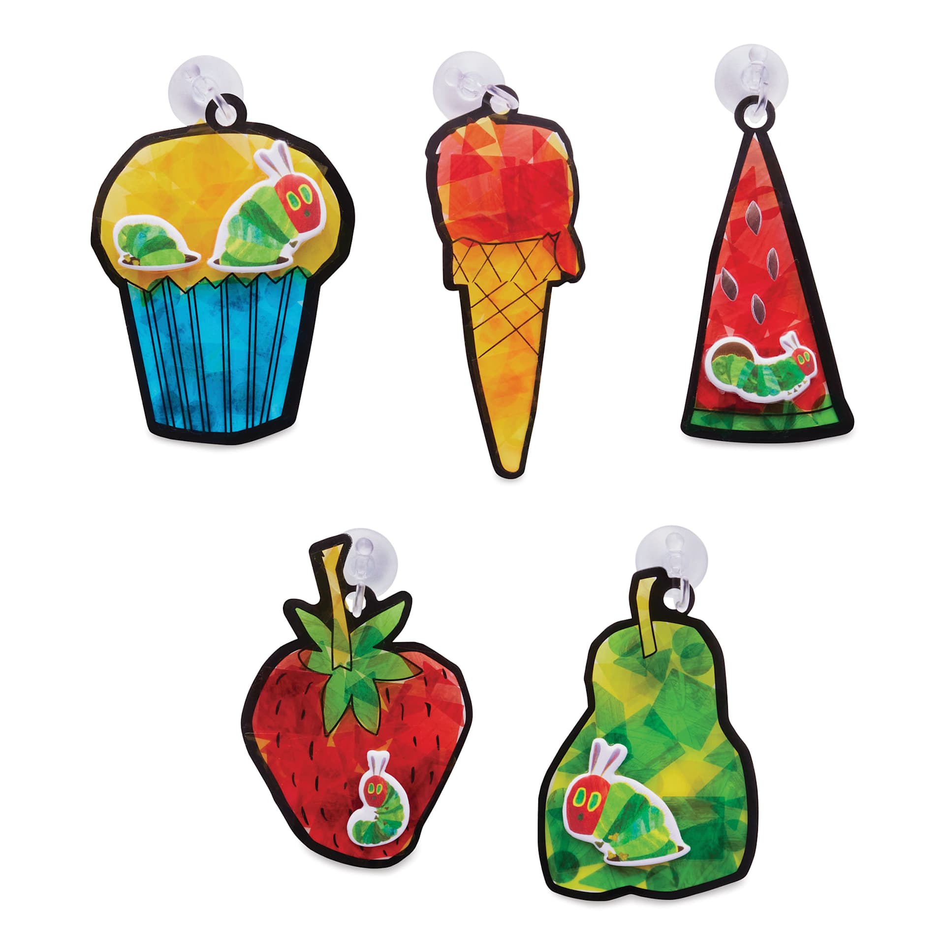 The Very Hungry Caterpillar Sticker Suncatchers Kit, finished suncatchers