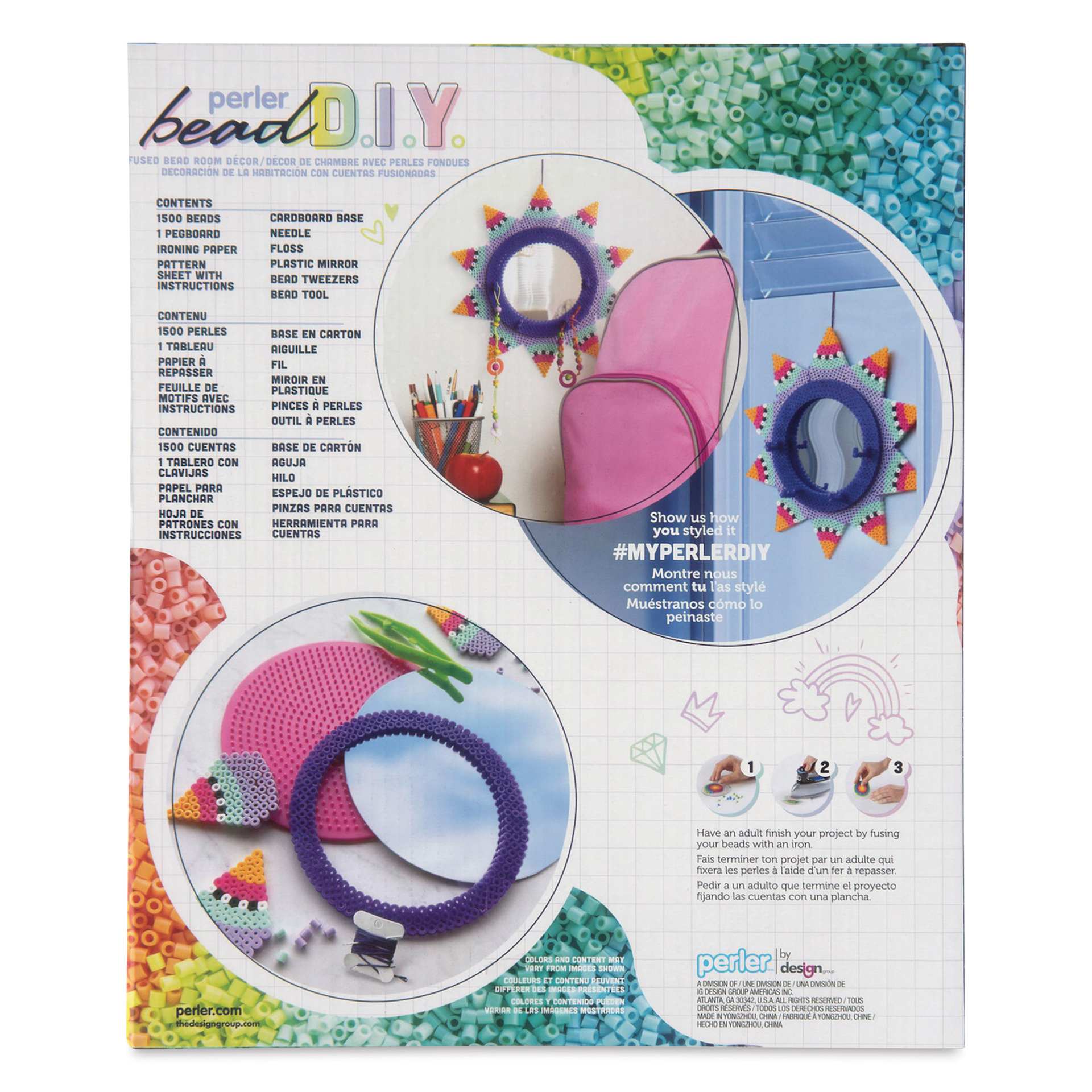 Perler Bead D.I.Y. Jewelry Organizer Activity Kit back of packaging