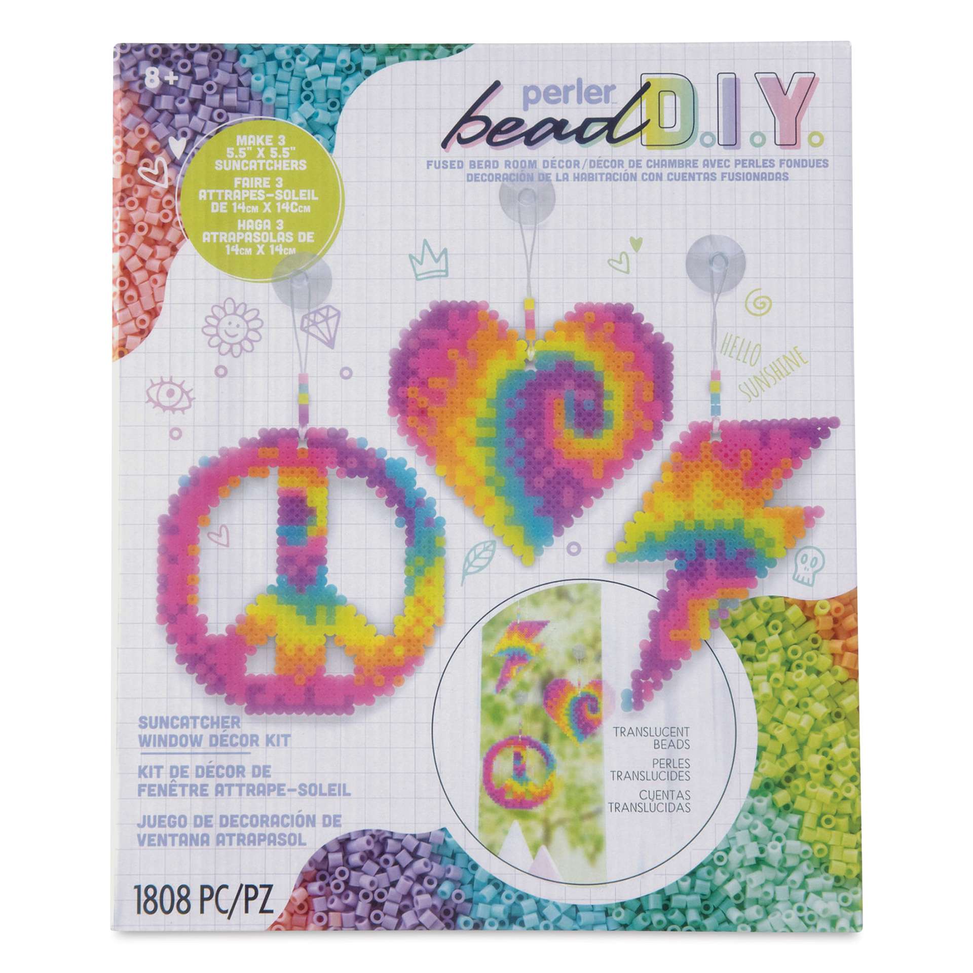 Perler Bead D.I.Y. Tie Dye Suncatcher Activity Kit front of packaging