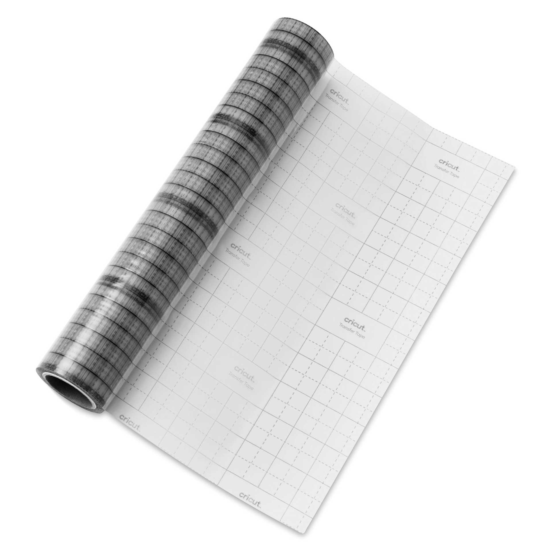 Cricut Linerless Transfer Tape - 13" x 30 ft, roll out of packaging