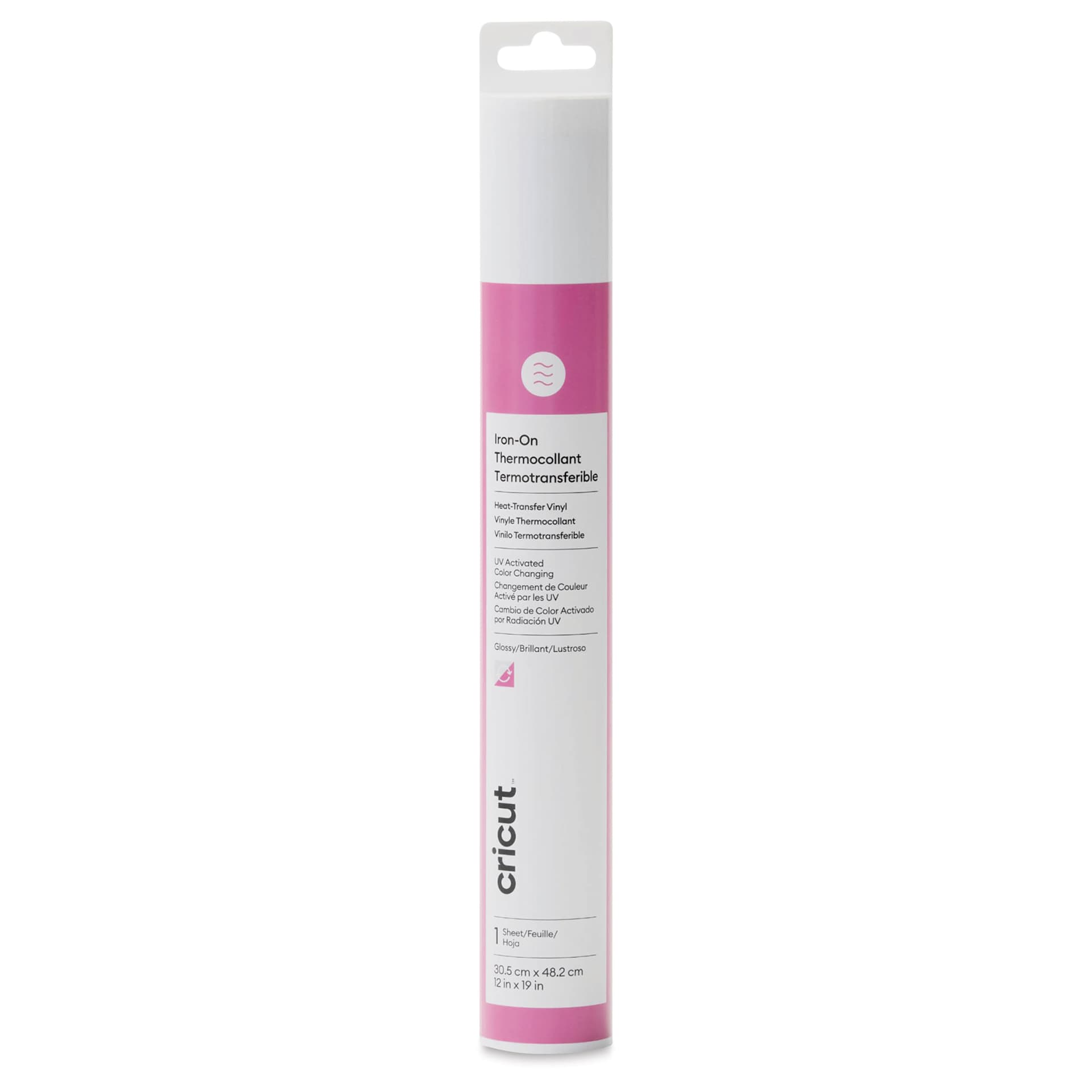 Cricut UV Color Changing Iron-On Vinyl - Pink, front of the packaging