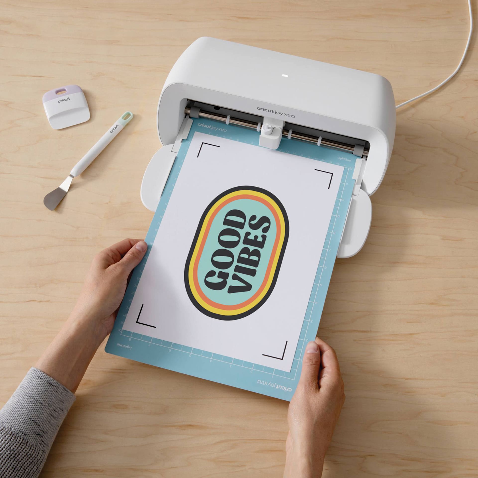 Cricut Printable Iron-On - Dark Fabric, 8-1/2" x 11", Pkg of 5 in use with Cricut Joy Xtra