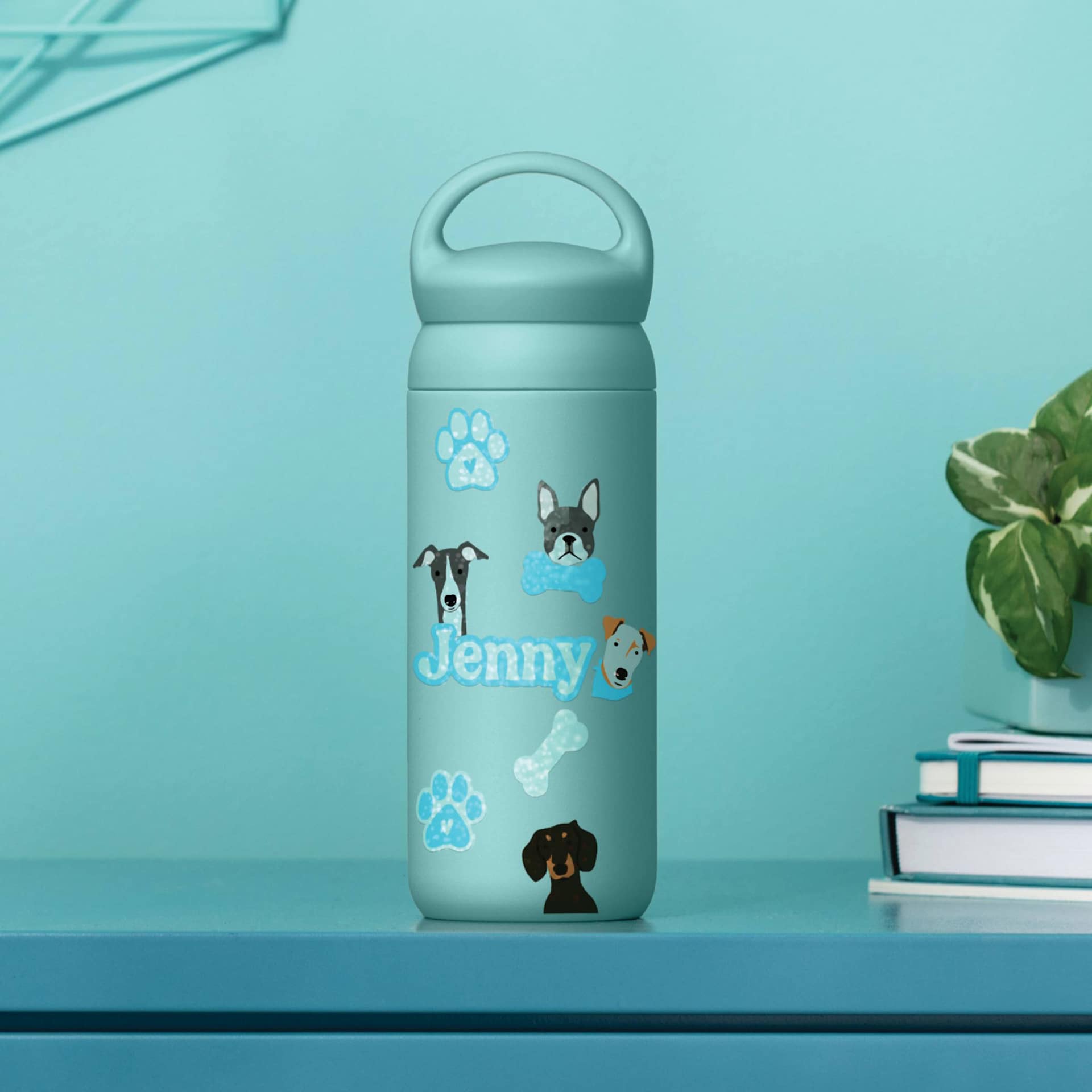 Cricut Printable Waterproof Sticker Set - Transparent, 8-1/2" x 11", Pkg of 5 finished water bottle decal examples