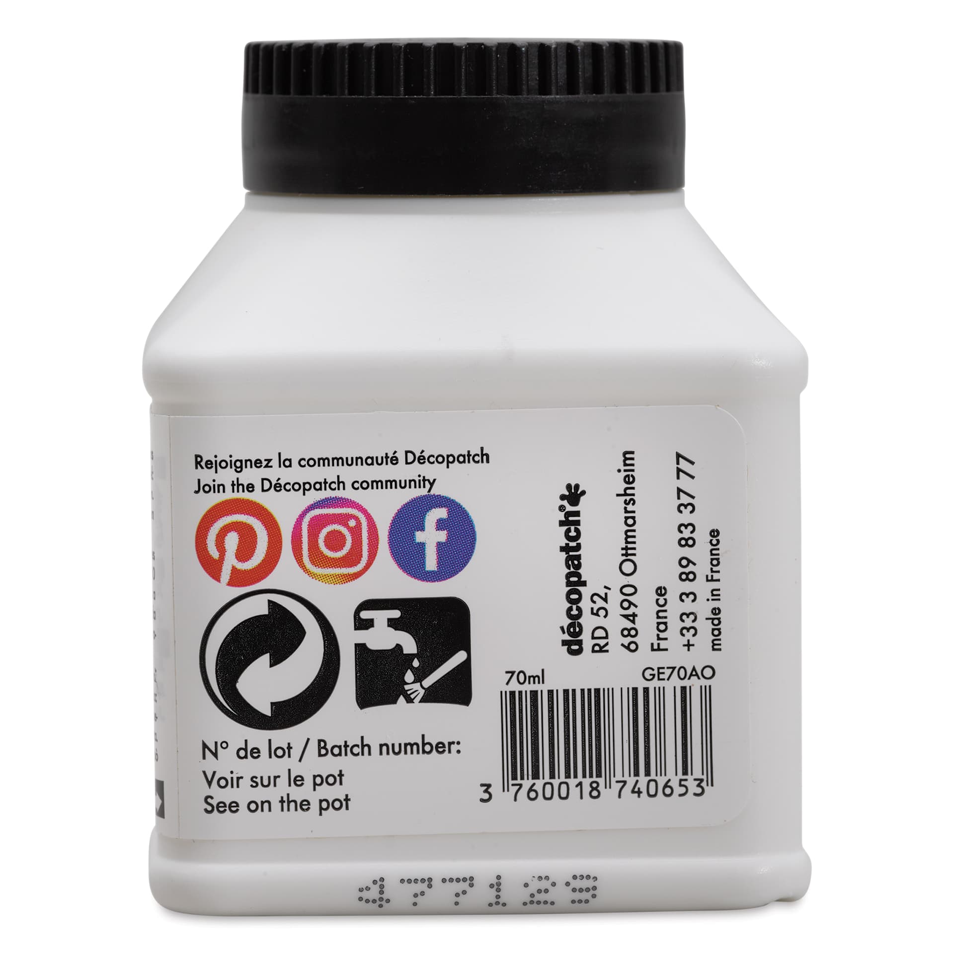 Decopatch Gesso Primer Paint - 2.5 oz - back of packaging