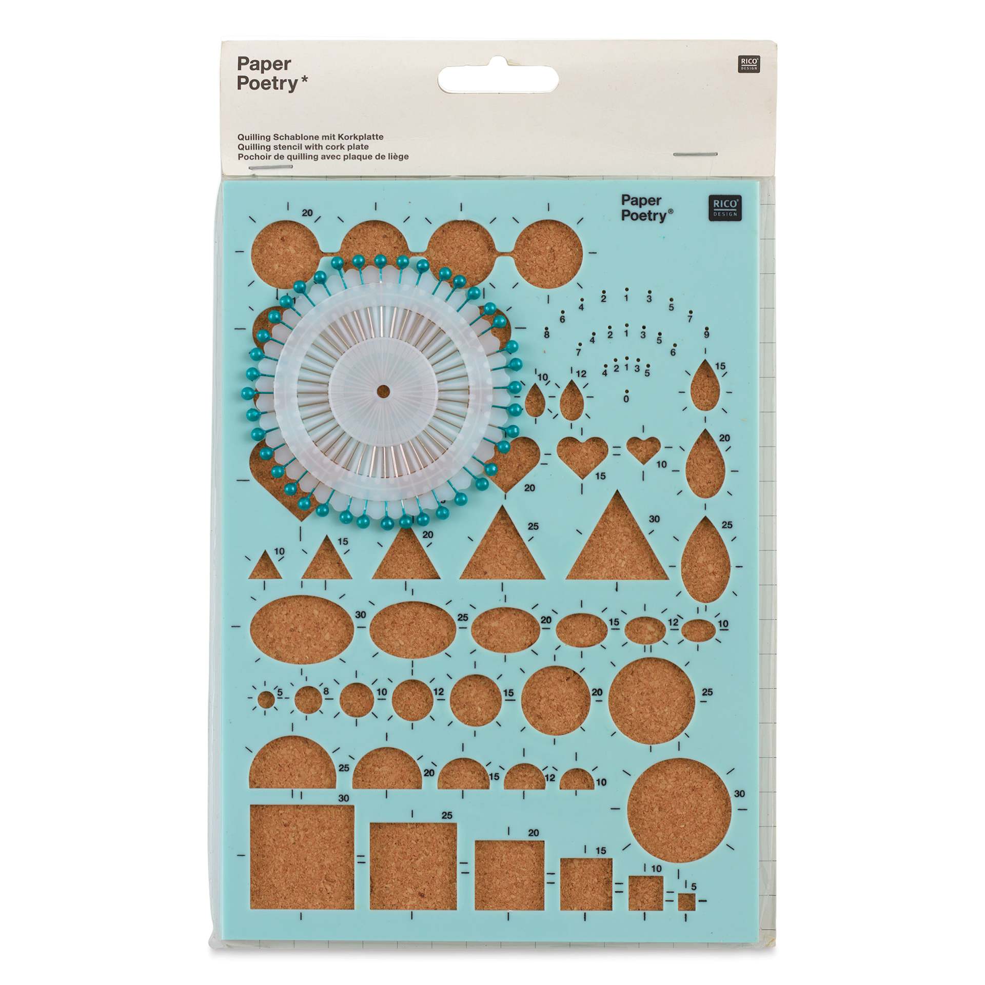 Rico Design Paper Poetry Quilling Cork Stencil Set - front of packaging