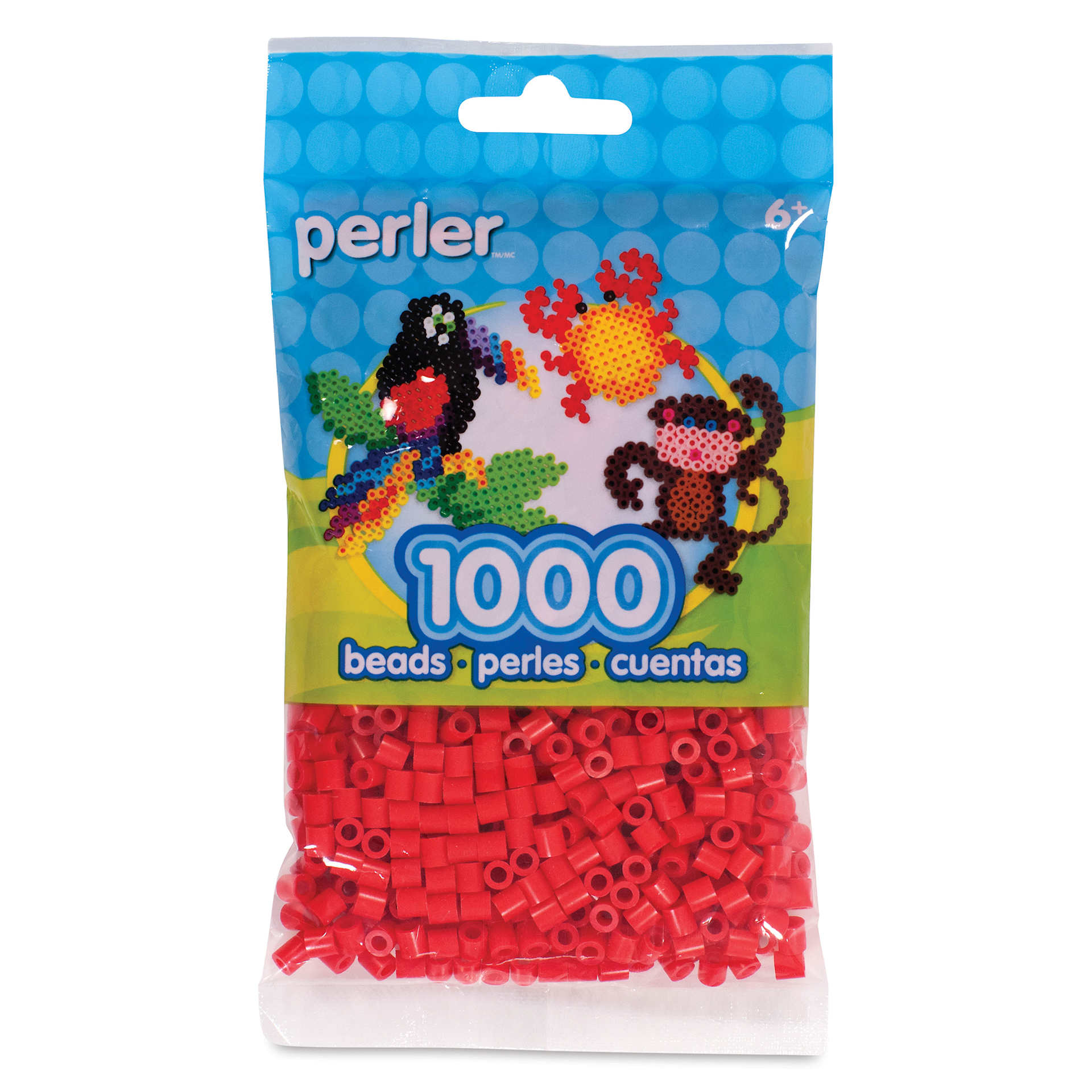 Perler Fused Bead Bag - Red, Pkg of 1000 - front of packaging