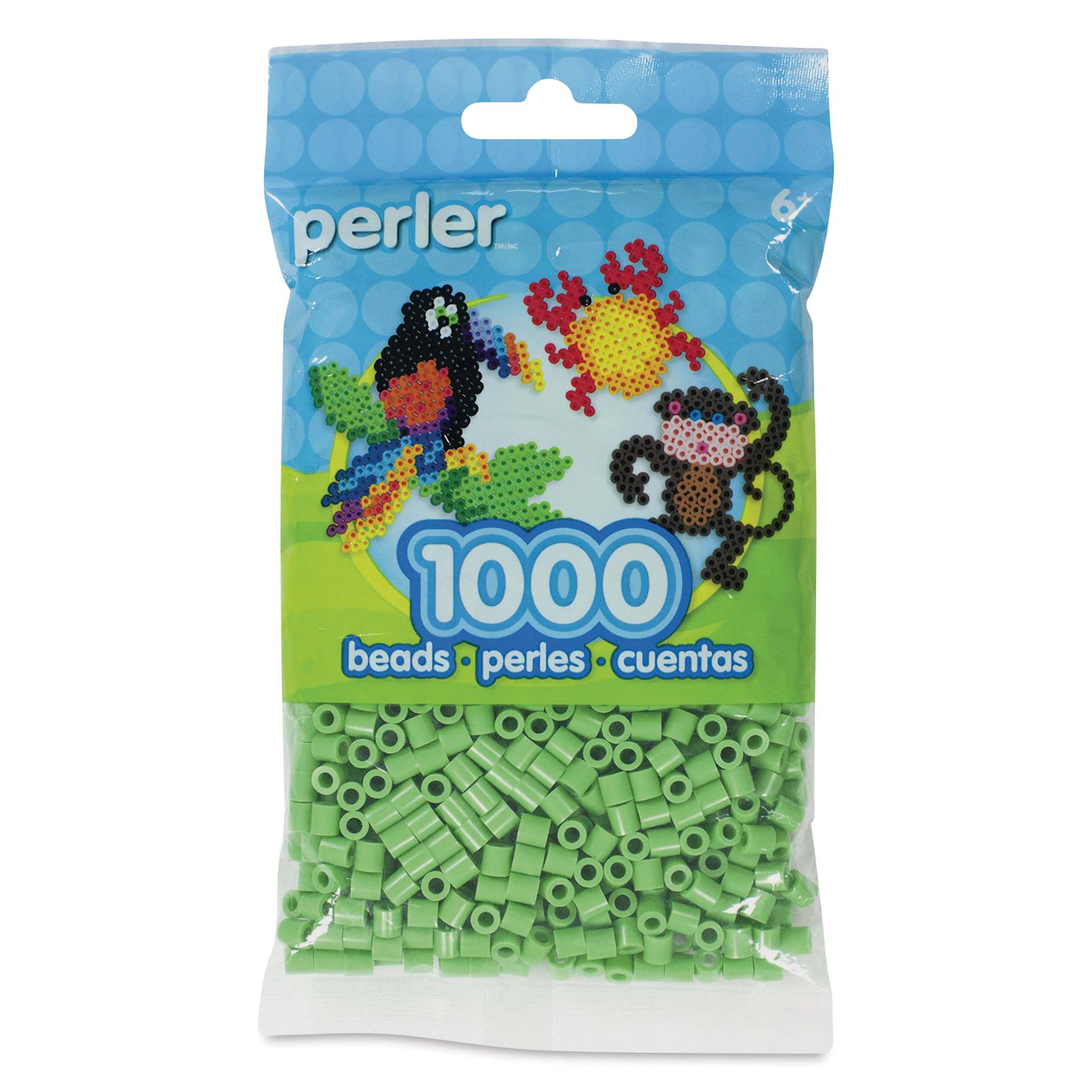 Perler Fused Bead Bag - Bright Green, Pkg of 1000 - front of packaging