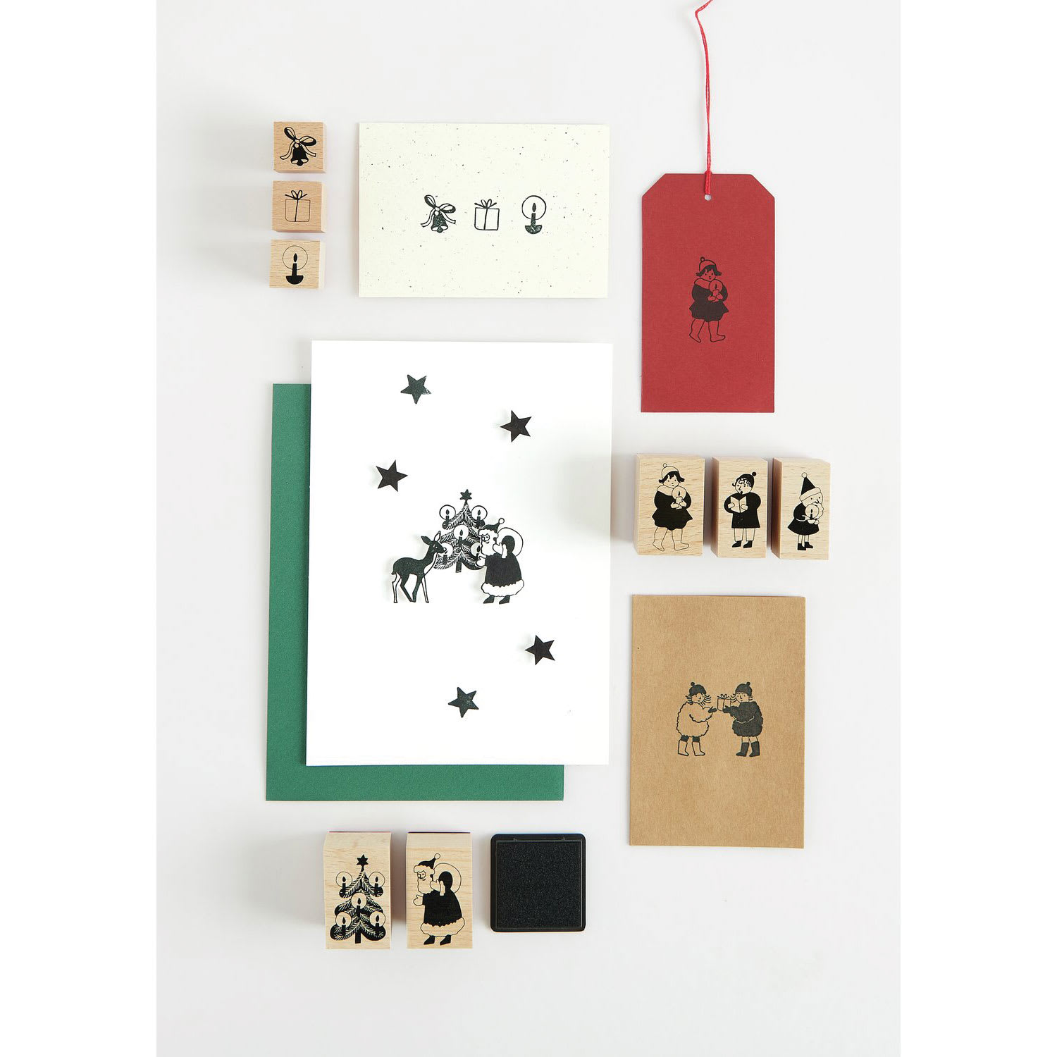 Rico Design Paper Poetry Stamp Set - Set of 13, Holiday Children contents with card art