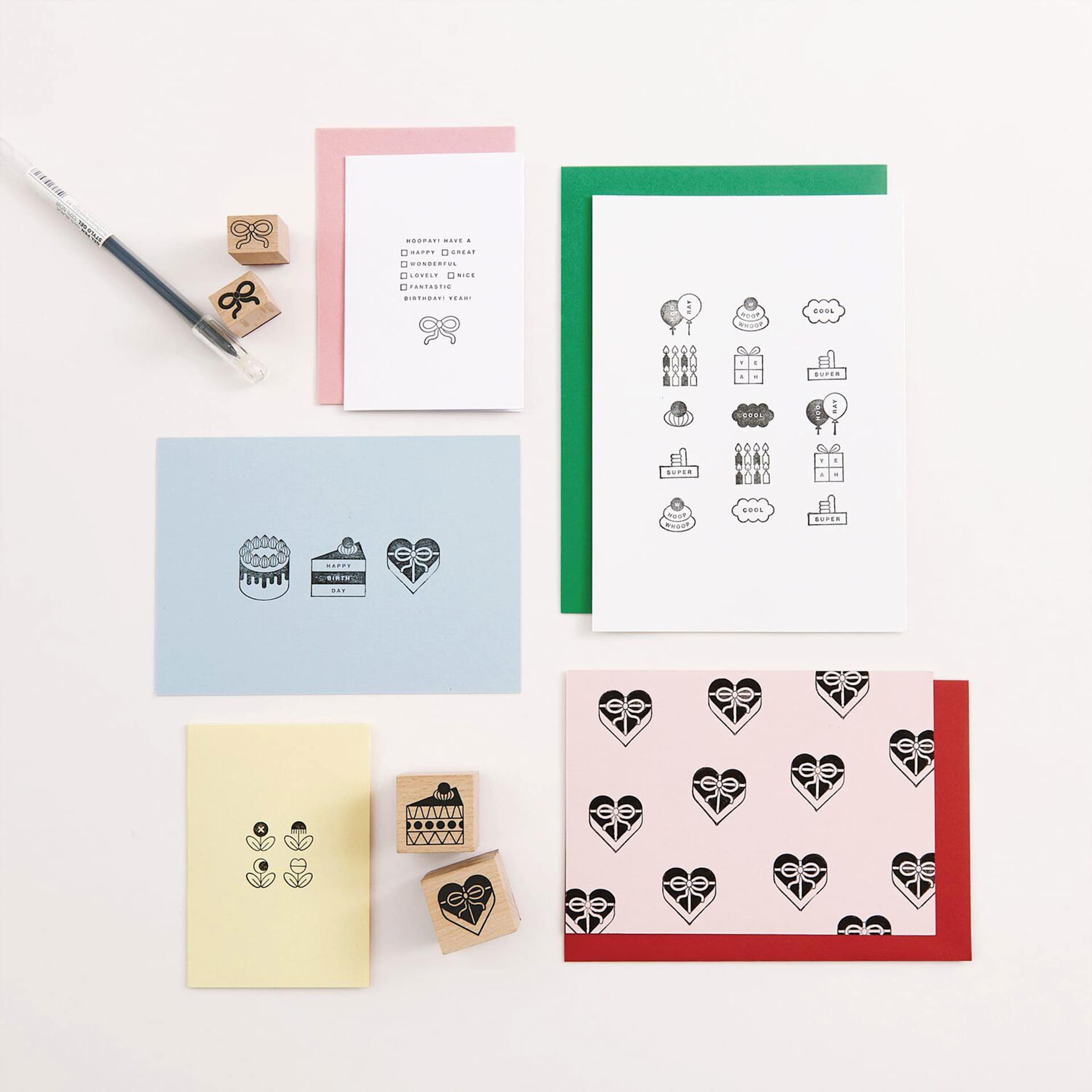 Rico Design Paper Poetry Stamp Set - Set of 23, Happy Birthday appplied to paper