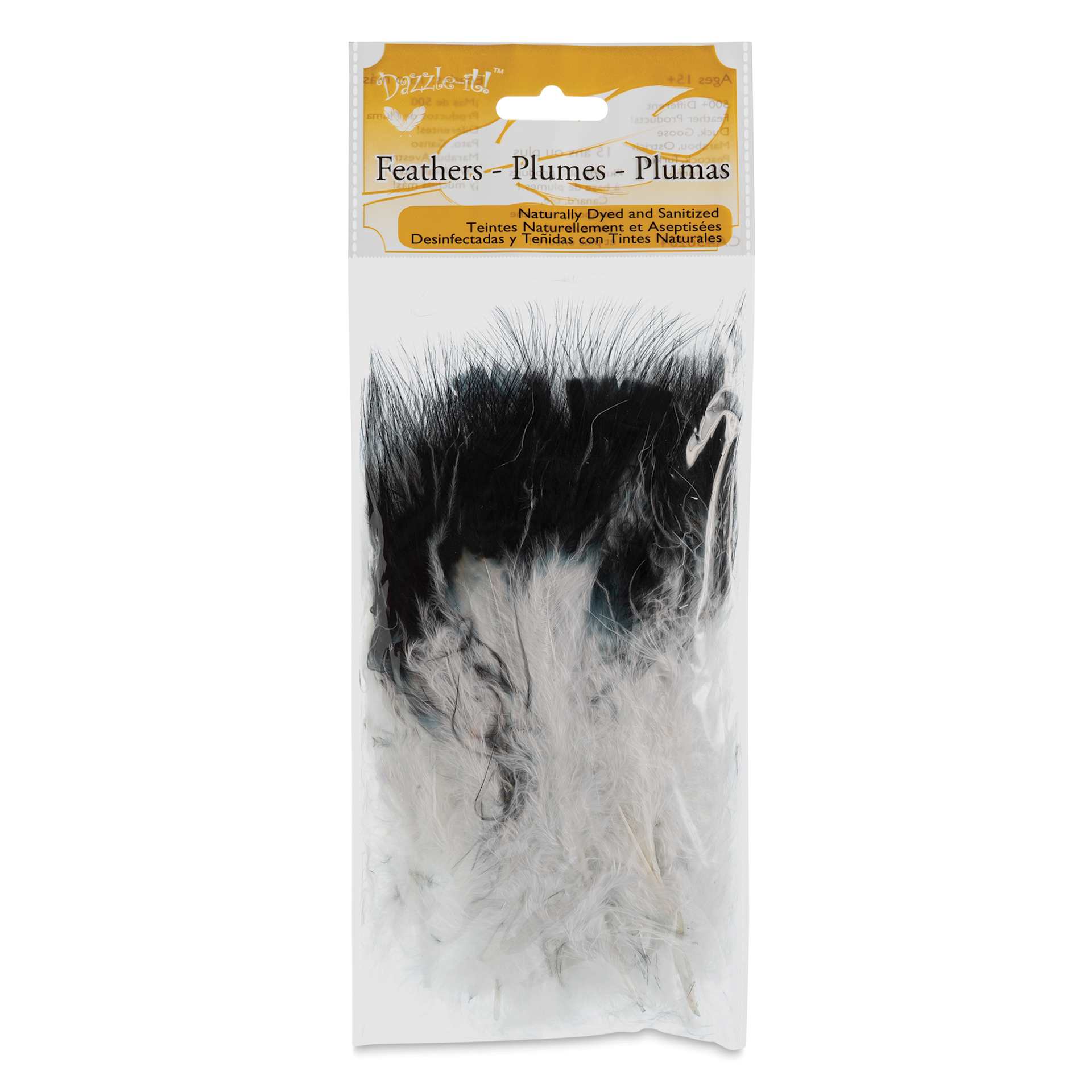John Bead Marabou Feathers - 18 g, White and Black - front of packaging