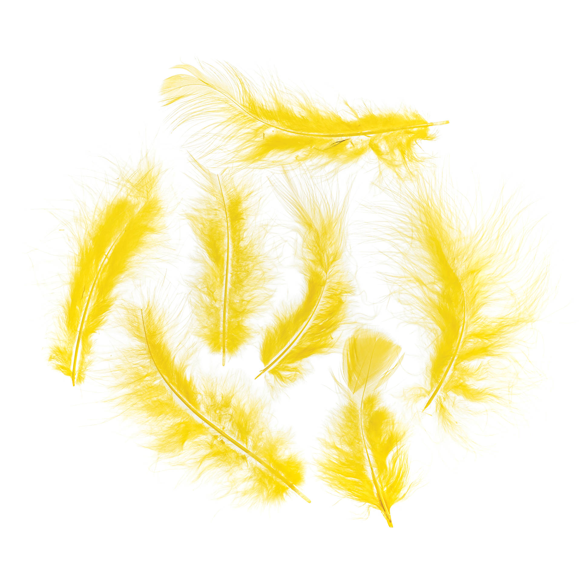 John Bead Marabou Feathers - Yellow - seven feathers