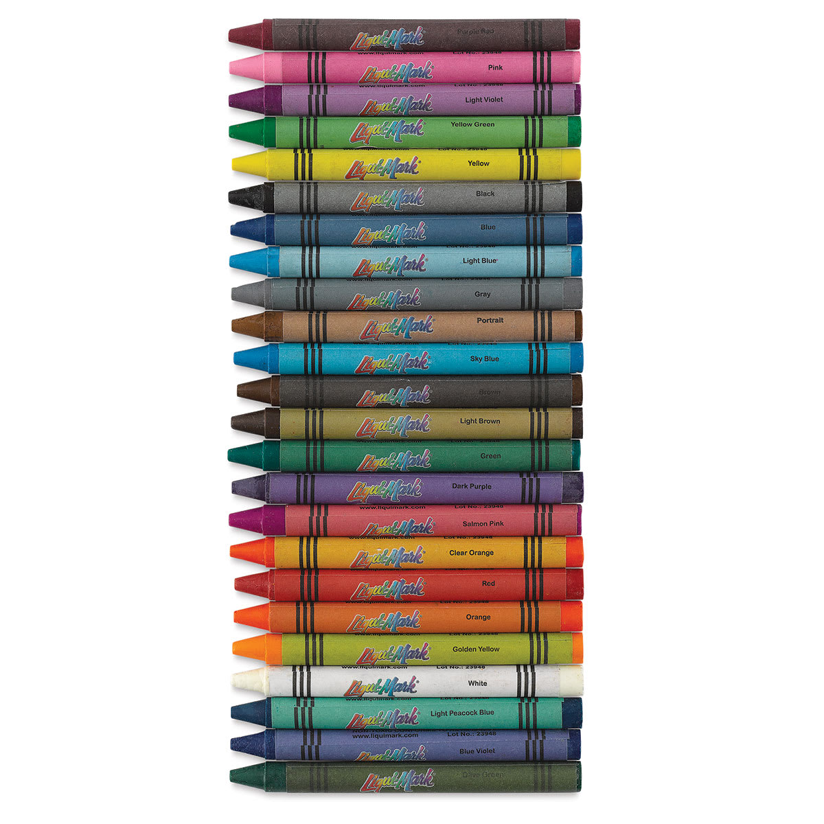 Liqui-Mark Crayons - Assorted Colors, Set of 24 (set contents)