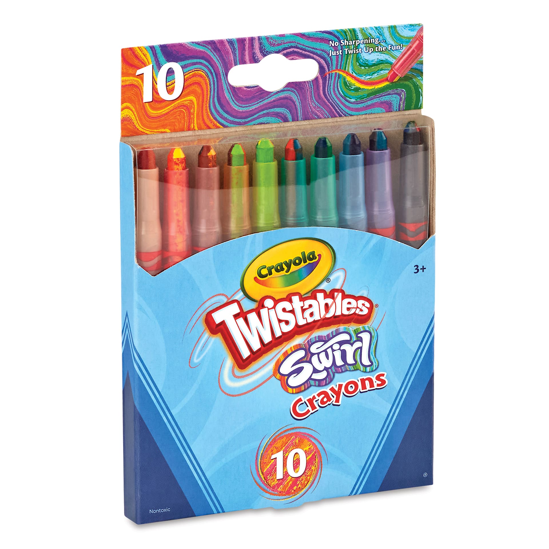 Crayola Twistables Swirl Mini Crayons - Set of 10, front of the packaging