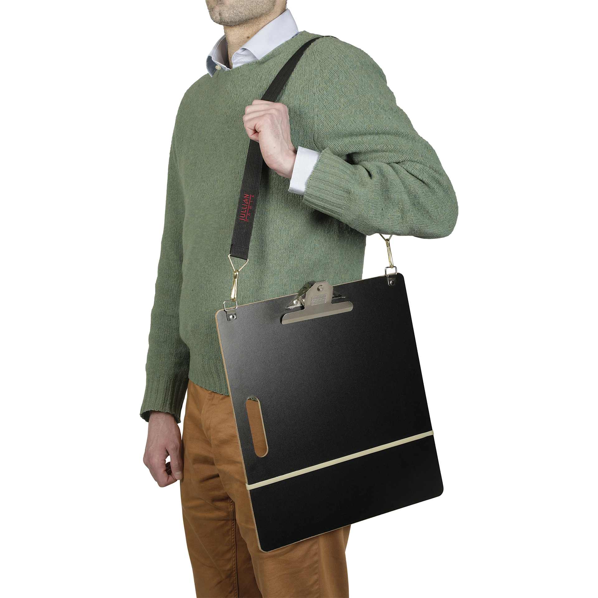 Jullian Sketch Clip Board - 15" x 16", carried by strap over the shoulder Jullian Sketch Clip Board - 15" x 16", carried by strap over the shoulder