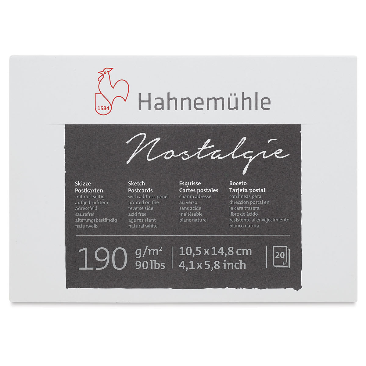 Hahnemühle Nostalgie Sketch Postcards Pad - 4.1" x 5.8", 20 sheets (front cover) Hahnemühle Nostalgie Sketch Postcards Pad - 4.1" x 5.8", 20 sheets (front cover)