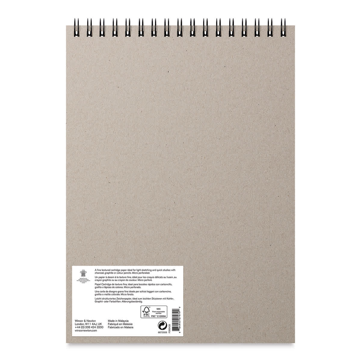 Winsor & Newton Wirebound Sketching Pad - 9" x 12" (back cover)
