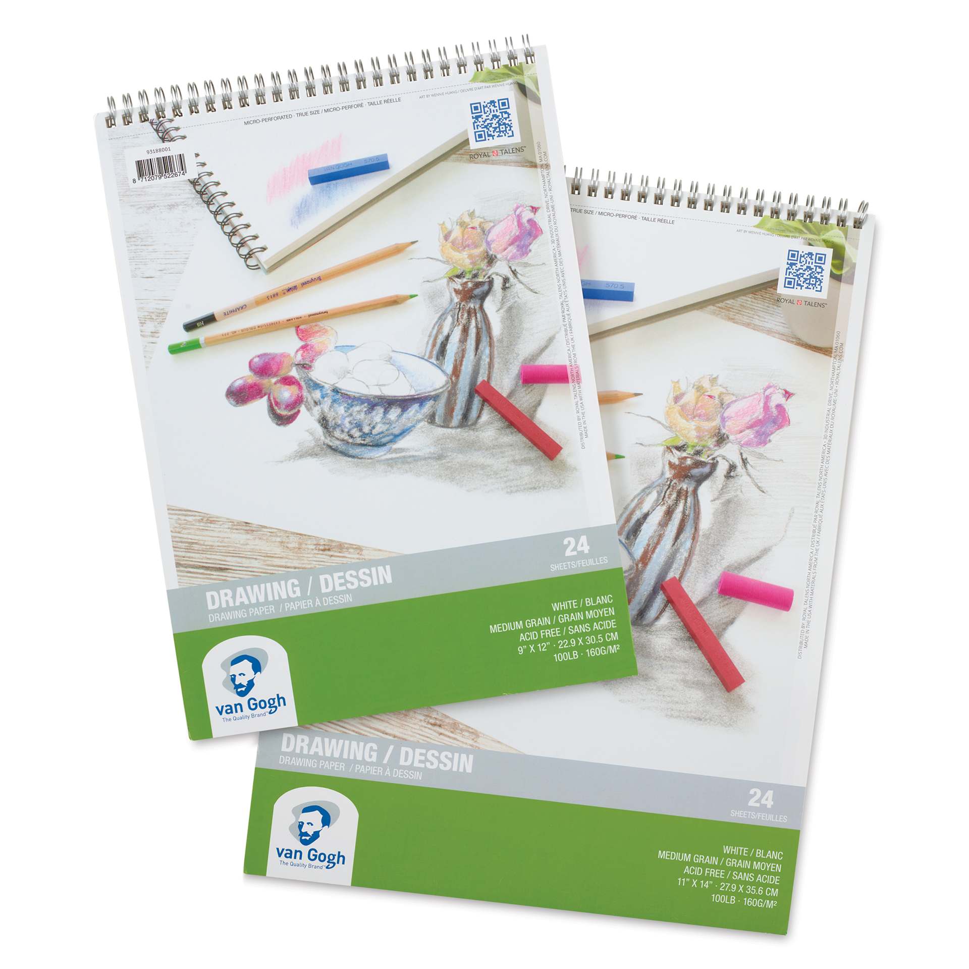 Van Gogh Drawing Pads, various sizes shown