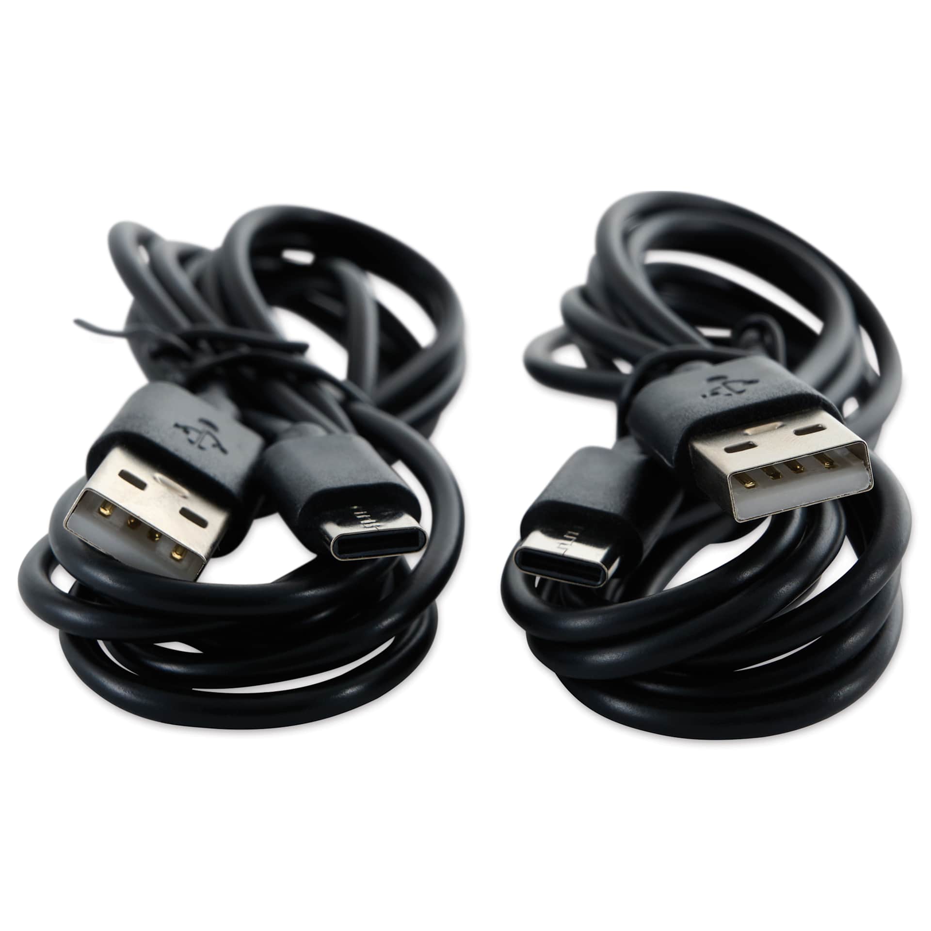 Hobbylight Cube 5-in-1 LED Floor Lamp - Black, two USB-C charging cords