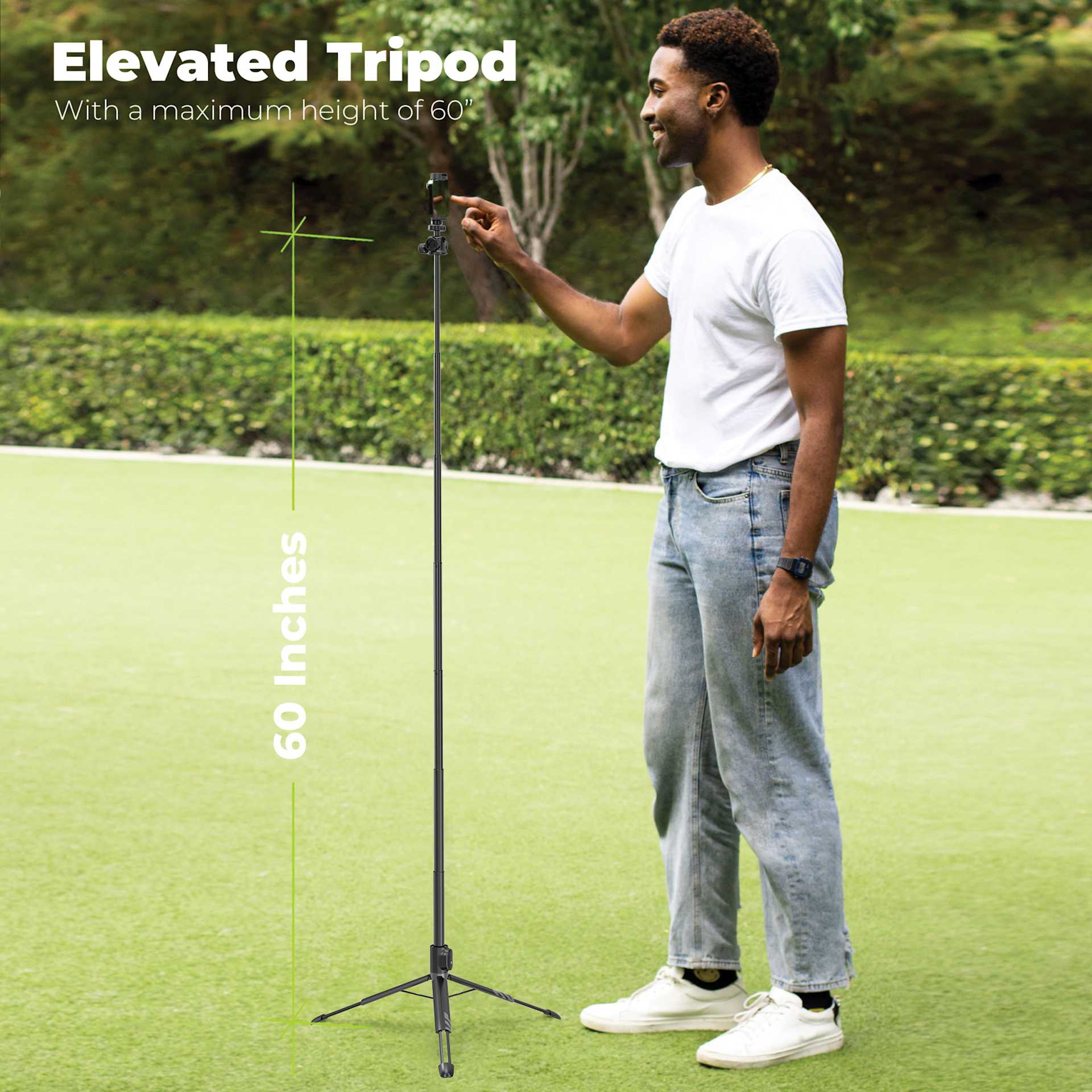 Elevated tripod, with maxium height of 60 inches