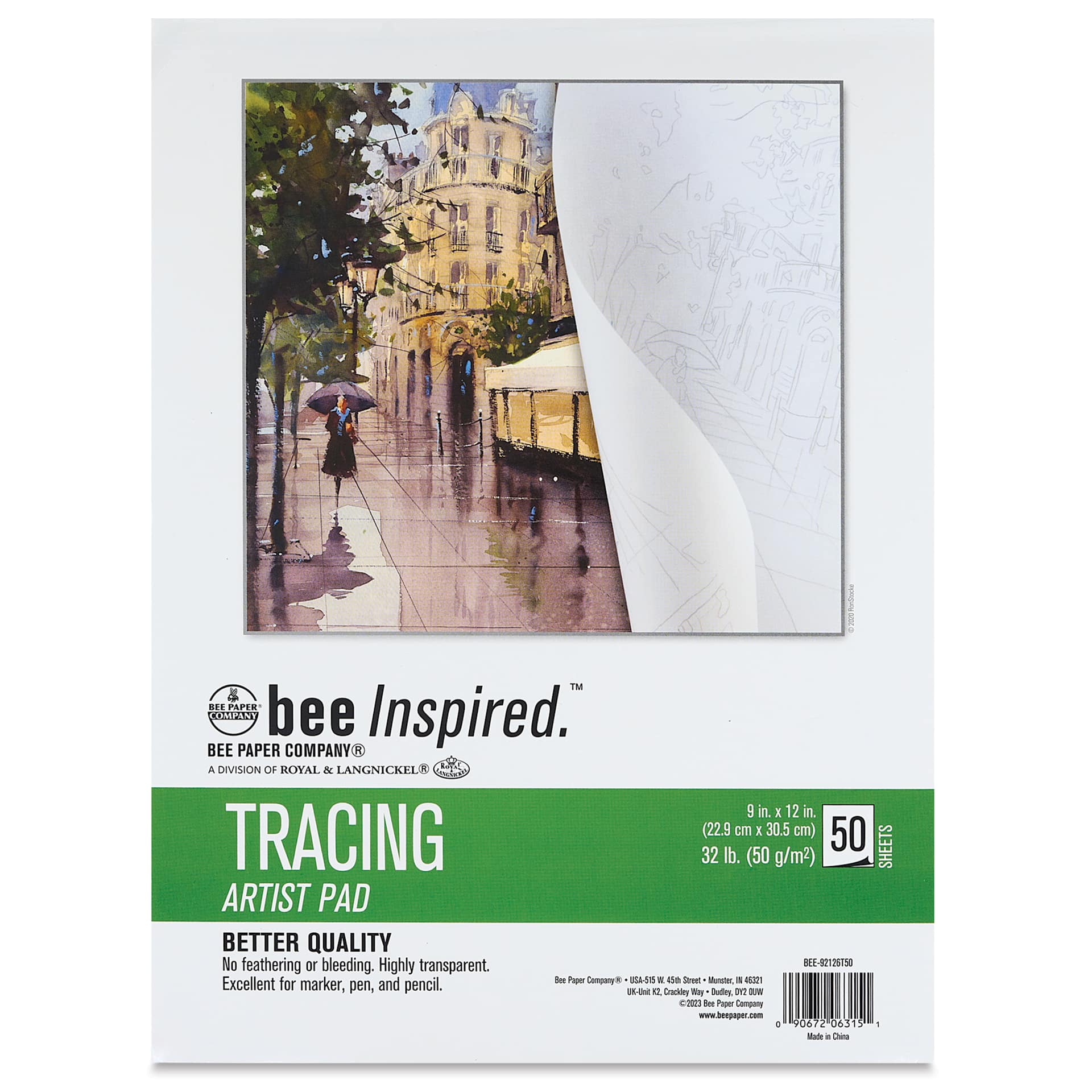 Bee Inspired Tracing Pad - 9" x 12", 50 Sheets, front cover