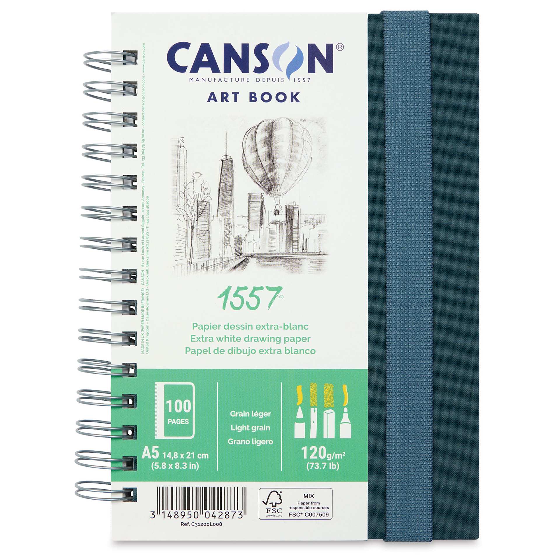 Canson 1557 Sketch Art Book - 50 Sheets, front of the pad Canson 1557 Sketch Art Book - 50 Sheets, front of the pad