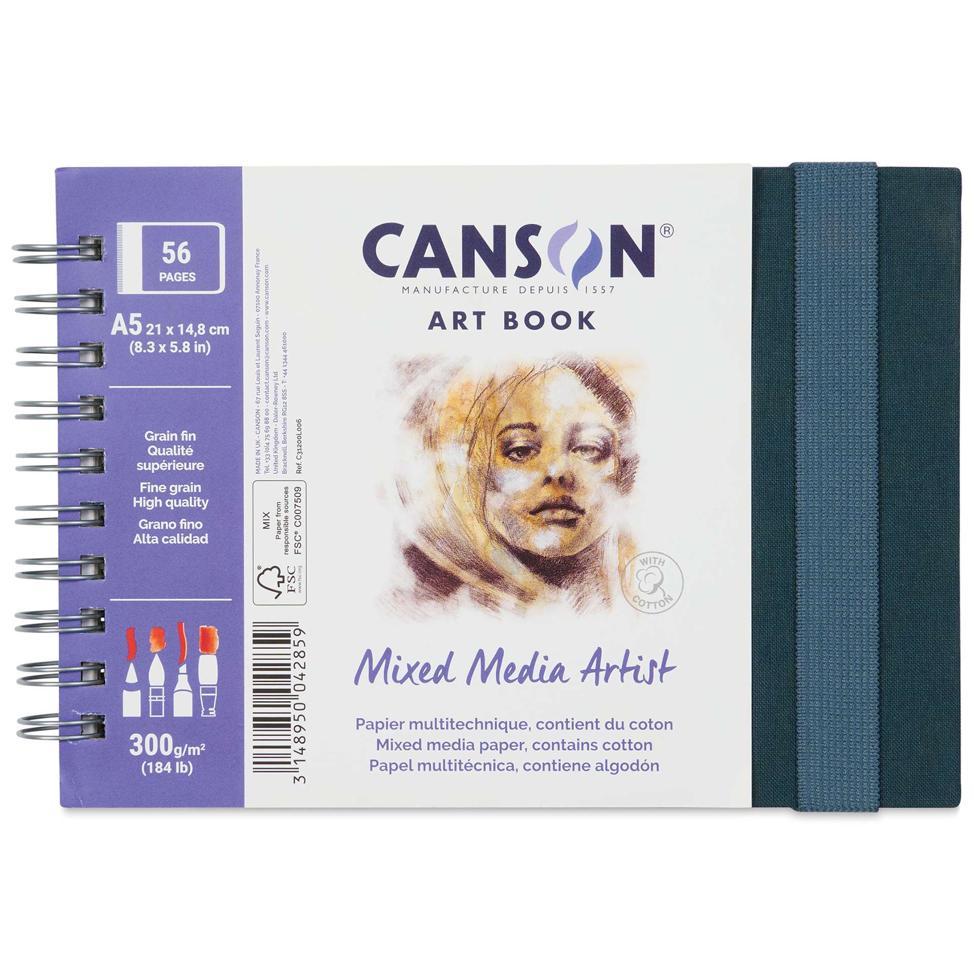 Canson Mixed Media Artist Art Book - 8-1/4" x 5-7/8", front of the pad Canson Mixed Media Artist Art Book - 8-1/4" x 5-7/8", front of the pad