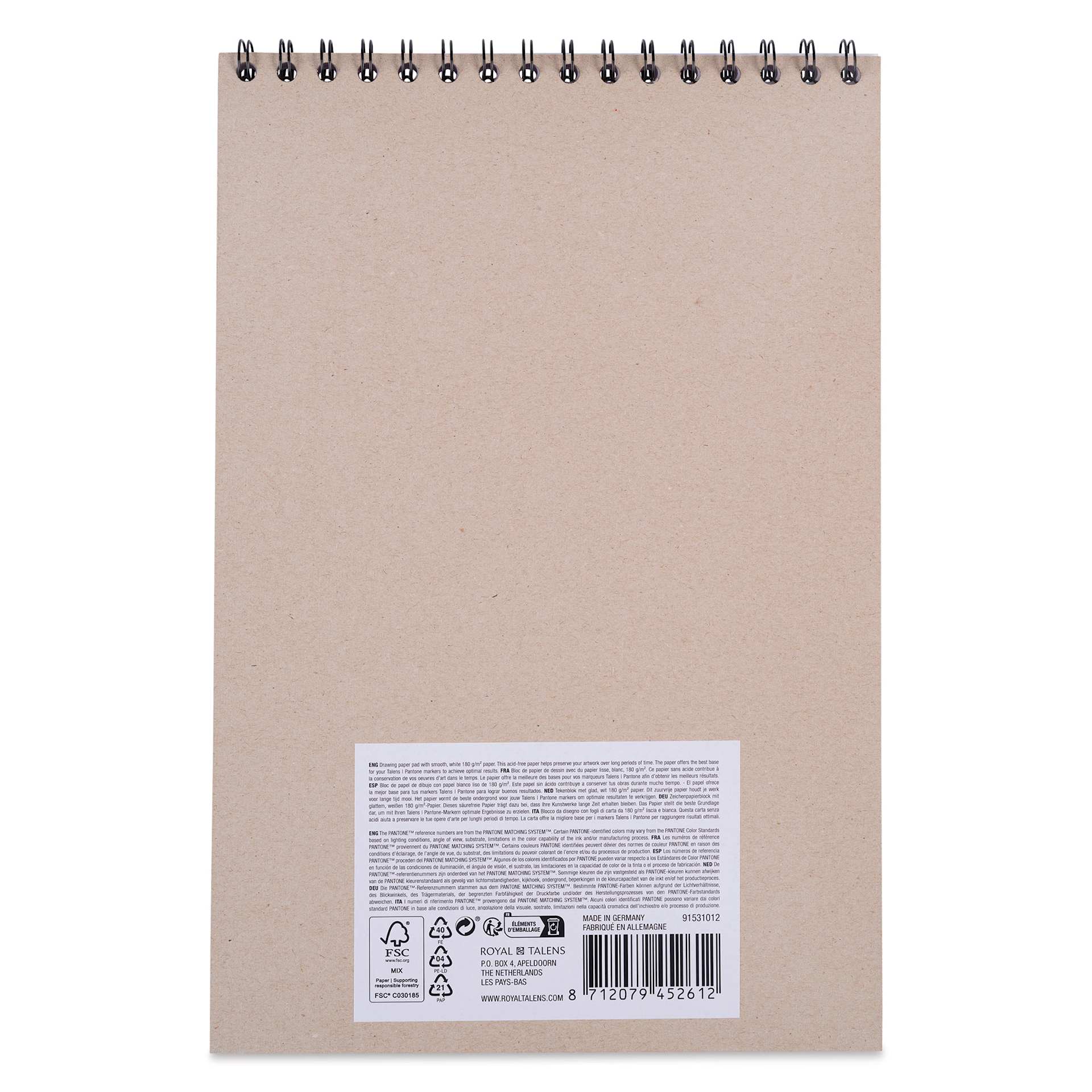 Talens Pantone Sketchbook - 8-1/4" x 11-3/4", back