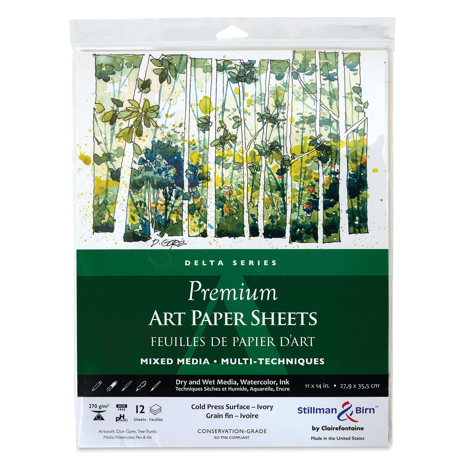 Stillman & Birn Delta Series Art Paper - 11" x 14", front of the packaging
