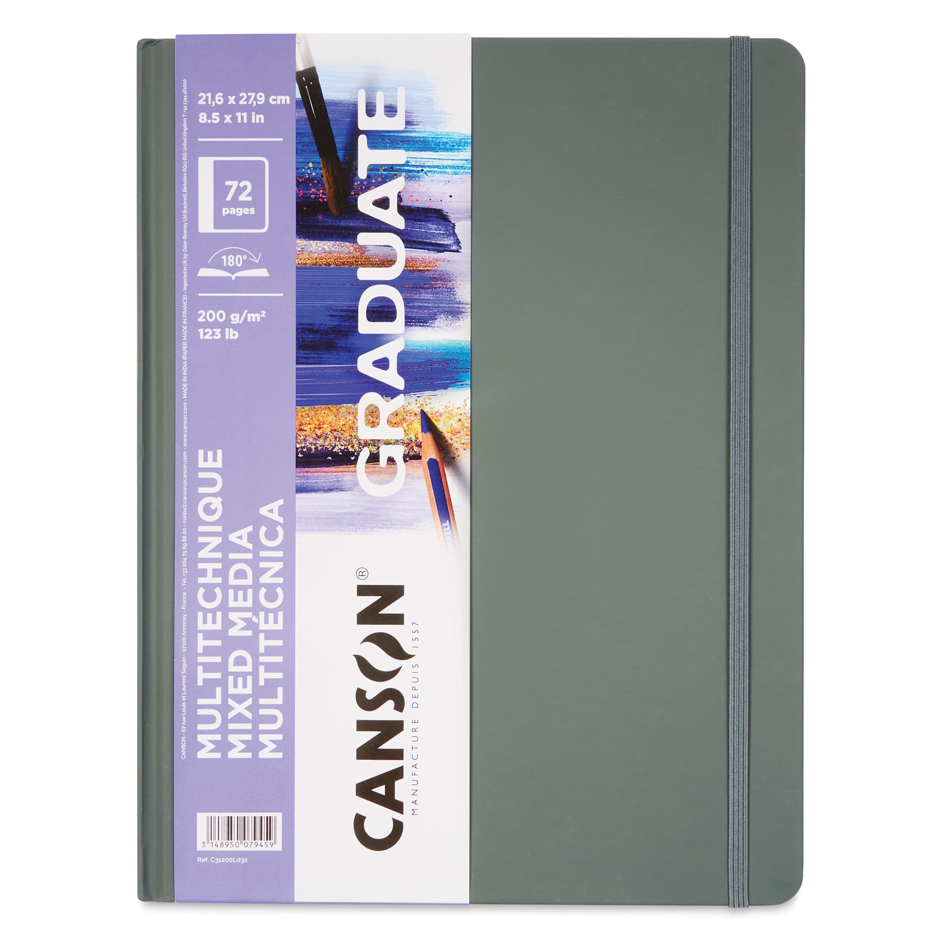 Canson Graduate Mixed Media Book - Front cover of the 8-1/2" x 11" White paper pad