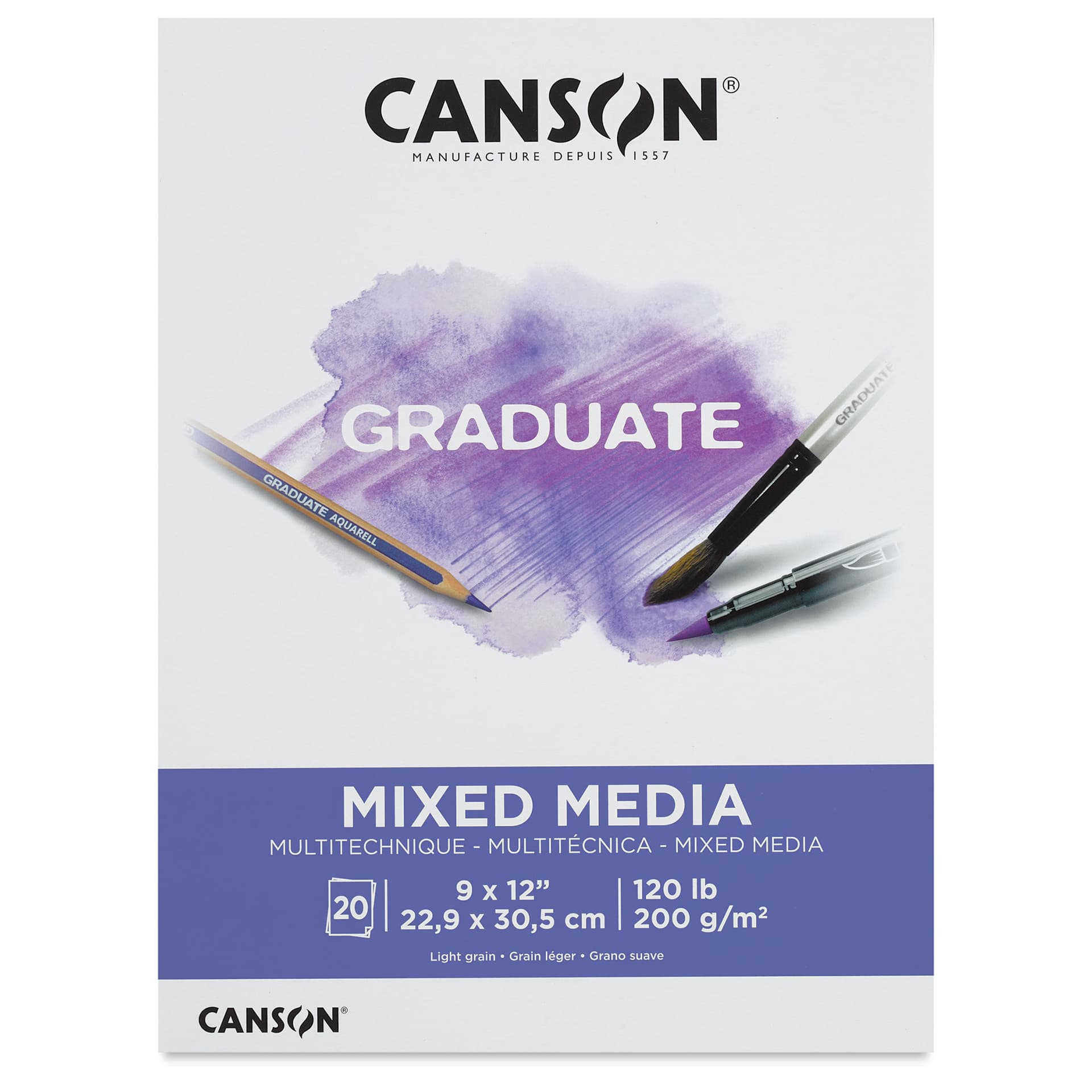 Canson Graduate Mixed Media Pad - 9" x 12", front cover