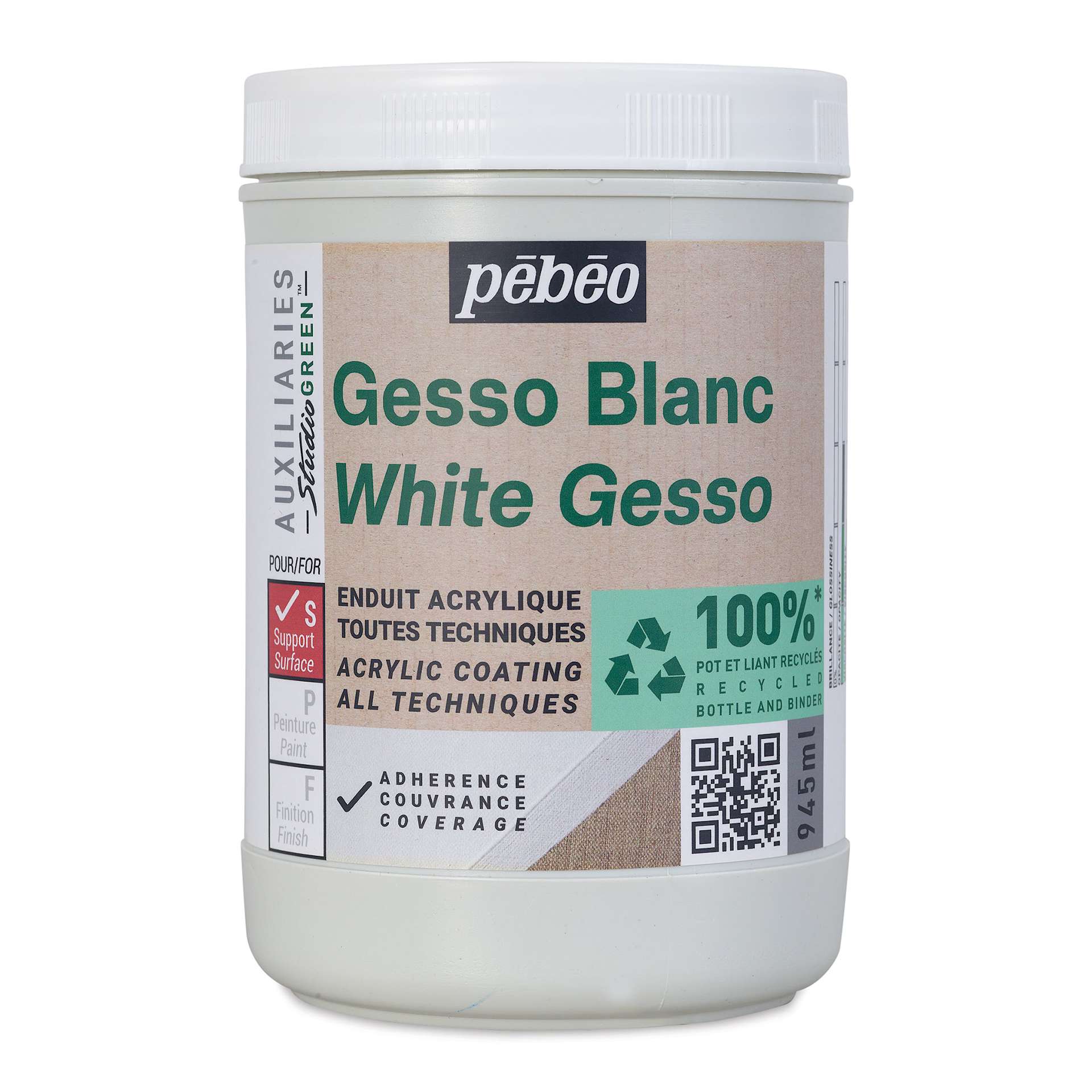 Pebeo Studio Green Gesso - White, 945 ml Pebeo Studio Green Gesso - White, 945 ml
