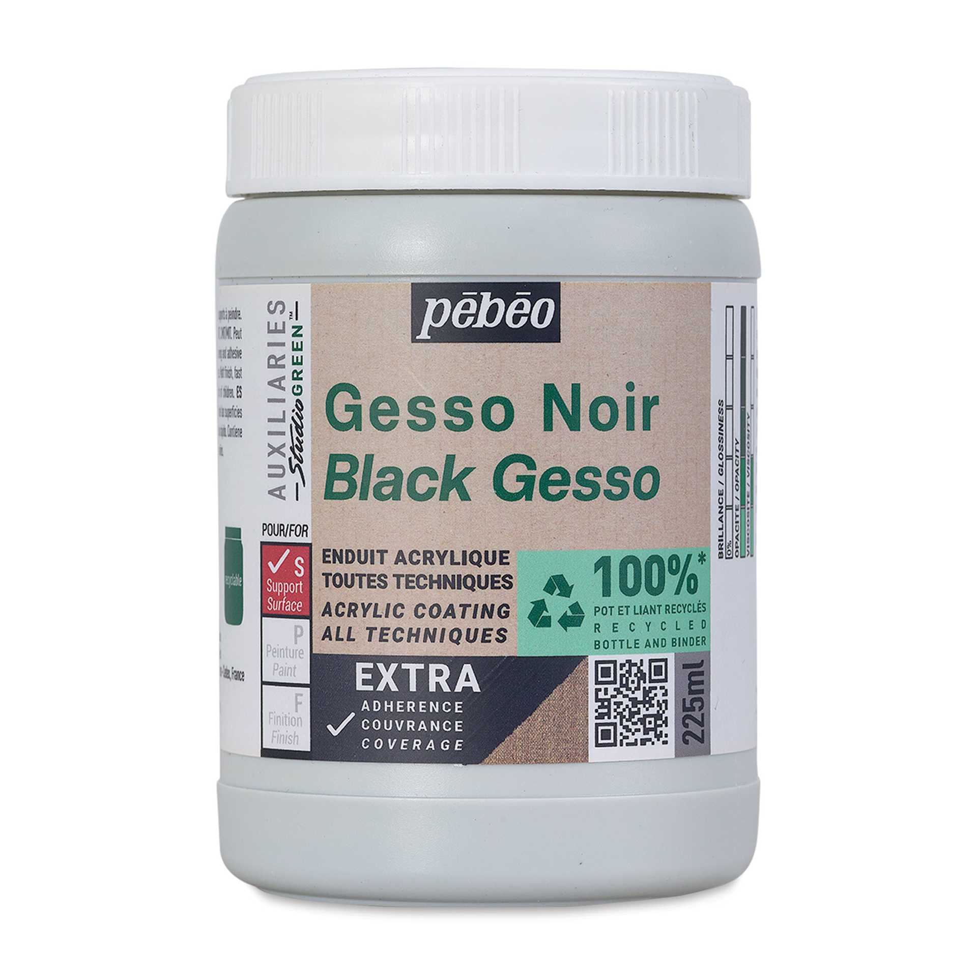 Pebeo Studio Green Gesso - Black, 225 ml Pebeo Studio Green Gesso - Black, 225 ml