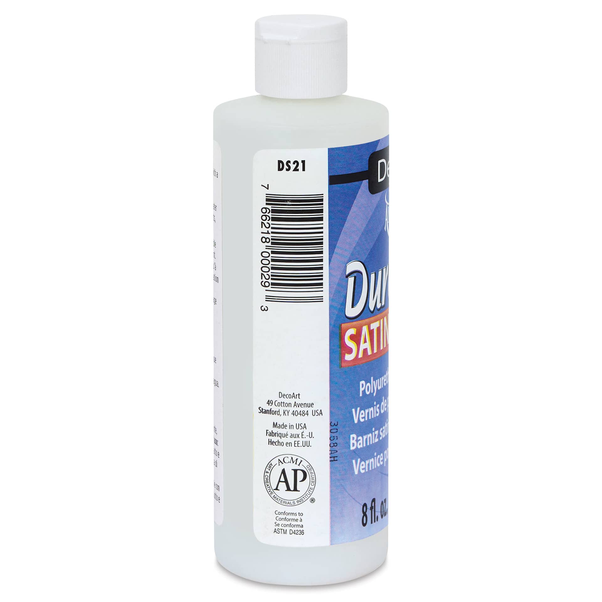 DecoArt Americana DuraClear Varnish - Satin, 8 oz side view