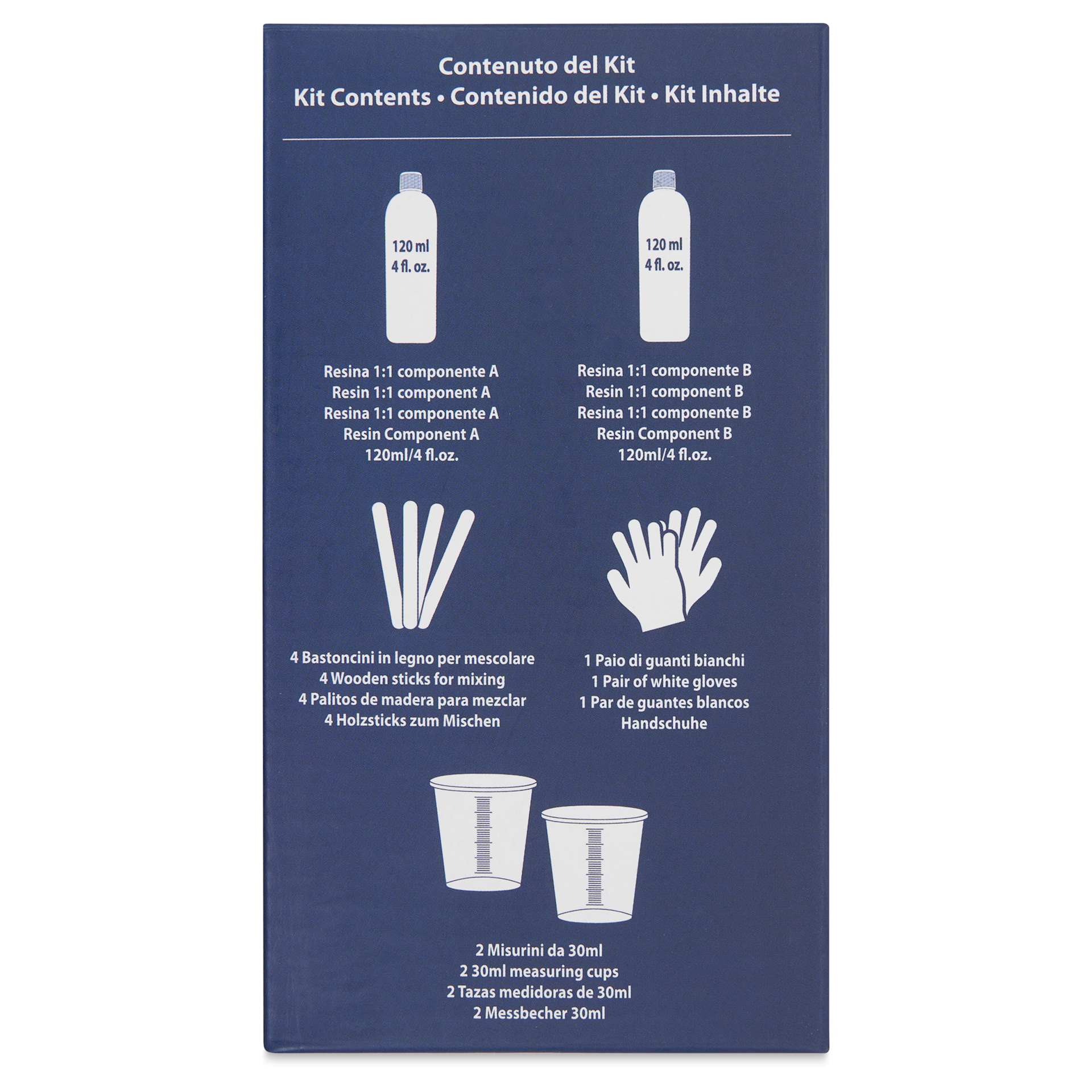 Fleur Super Clear Resin - Resin and Hardener Kit, 240 ml back of package