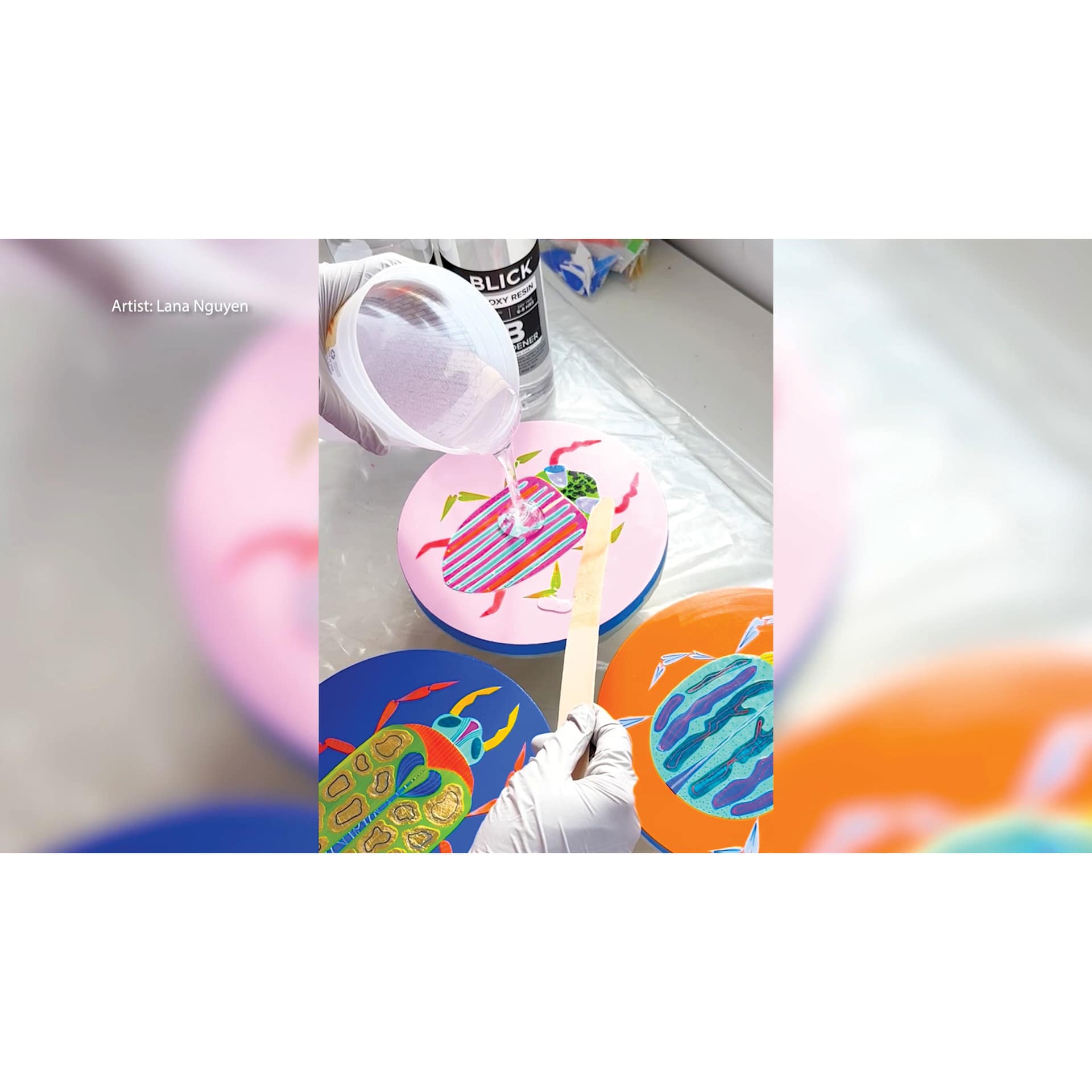 Blick Epoxy Resin Kits, resin being poured