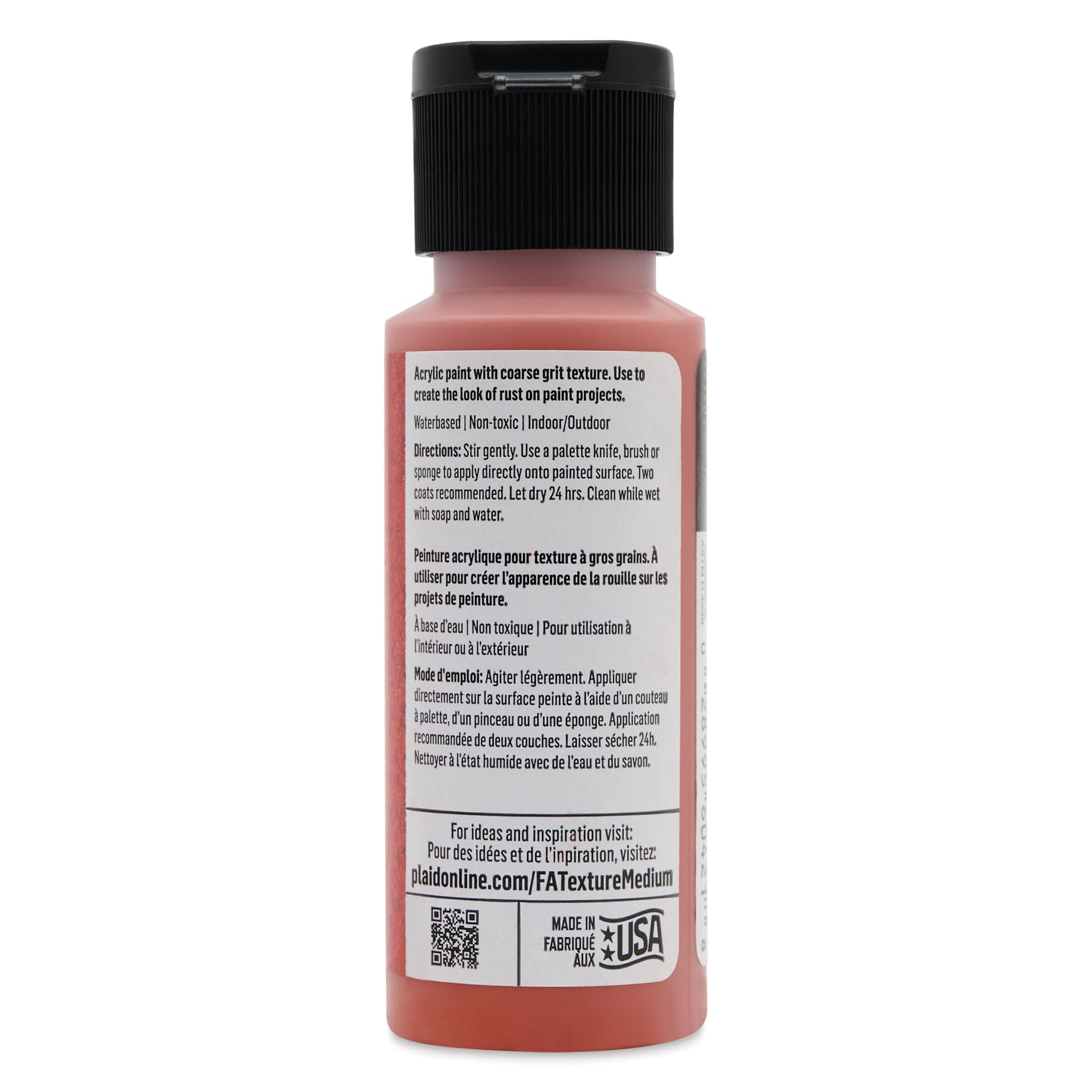 FolkArt Rust Texture Acrylic Medium, 2 ox Bottle back