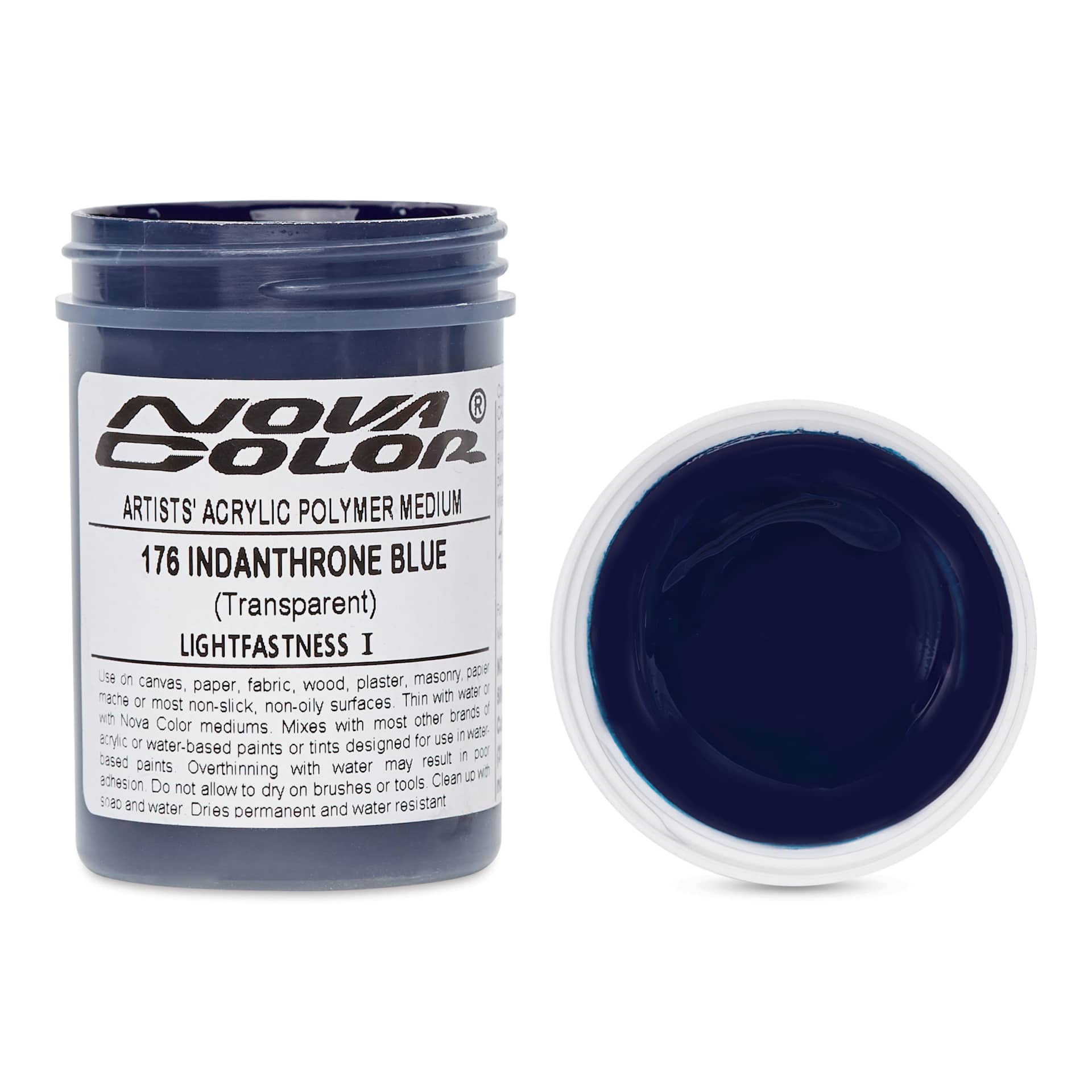 Nova Color Artists’ Acrylic Polymer Paint - Indanthrone Blue, 118 ml Jar