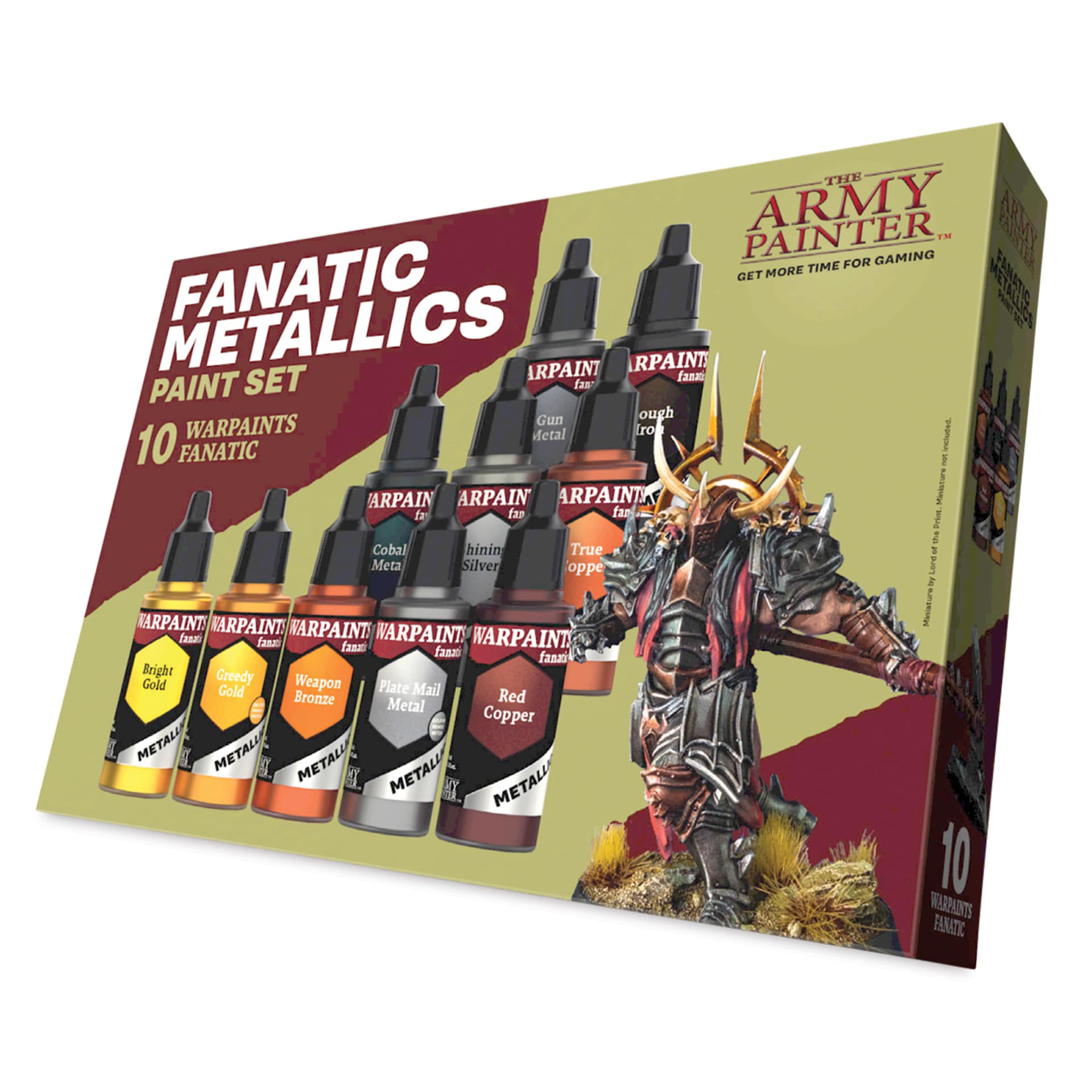 The Army Painter Warpaint Fanatics Acrylic Paints - Set of 10, Metallic Set, 18 ml Bottles