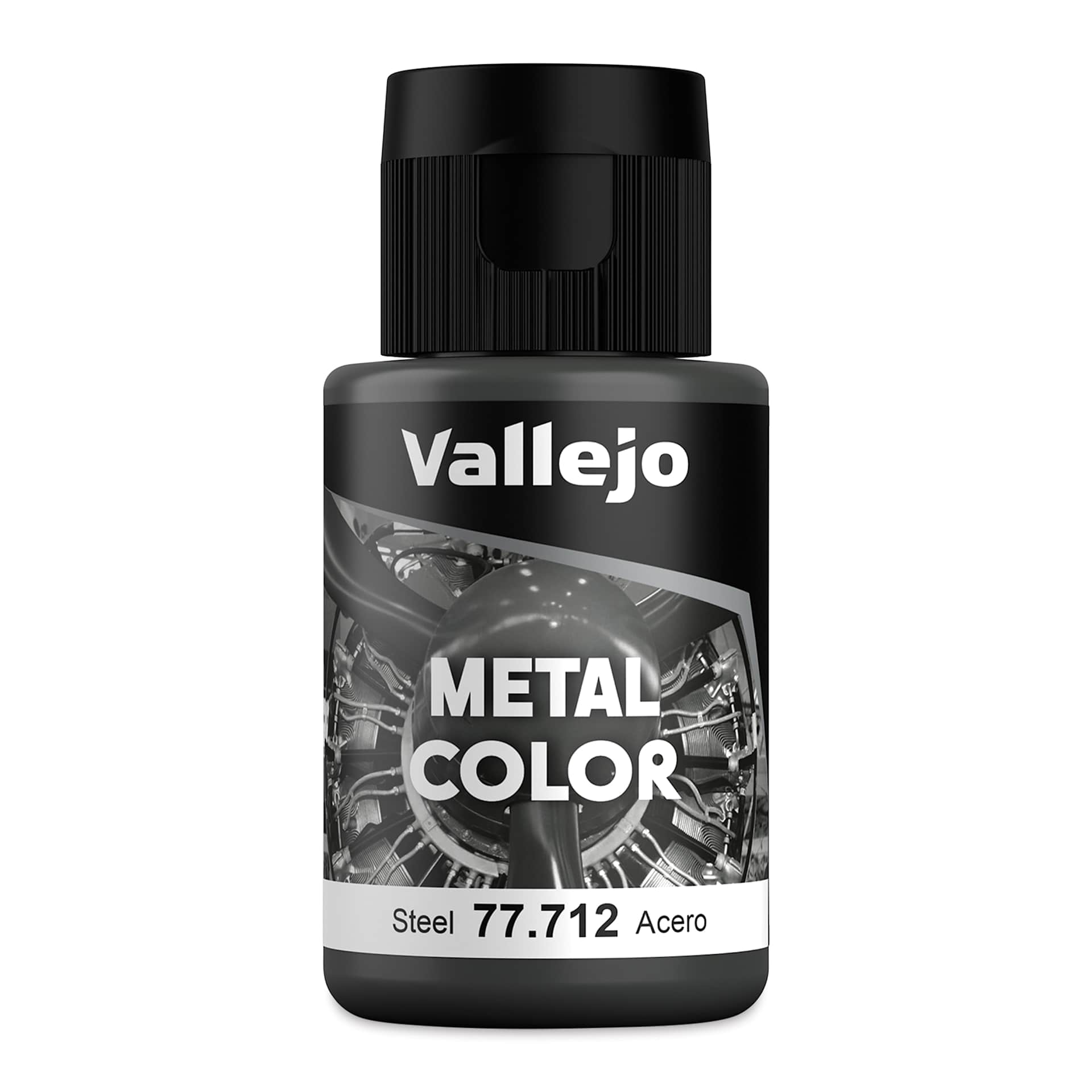 Vallejo Metal Color Acrylic Paint - Steel, 32 ml