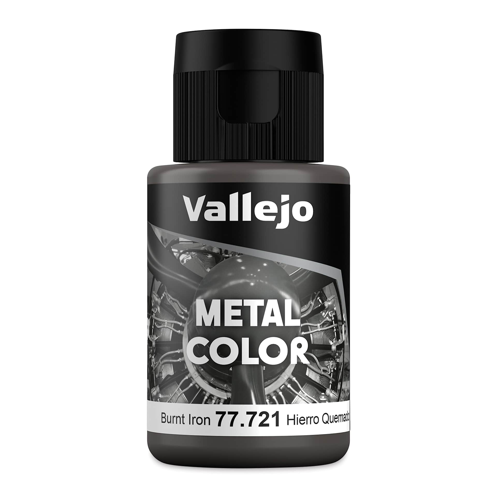 Vallejo Metal Color Acrylic Paint - Burnt Iron, 32 ml