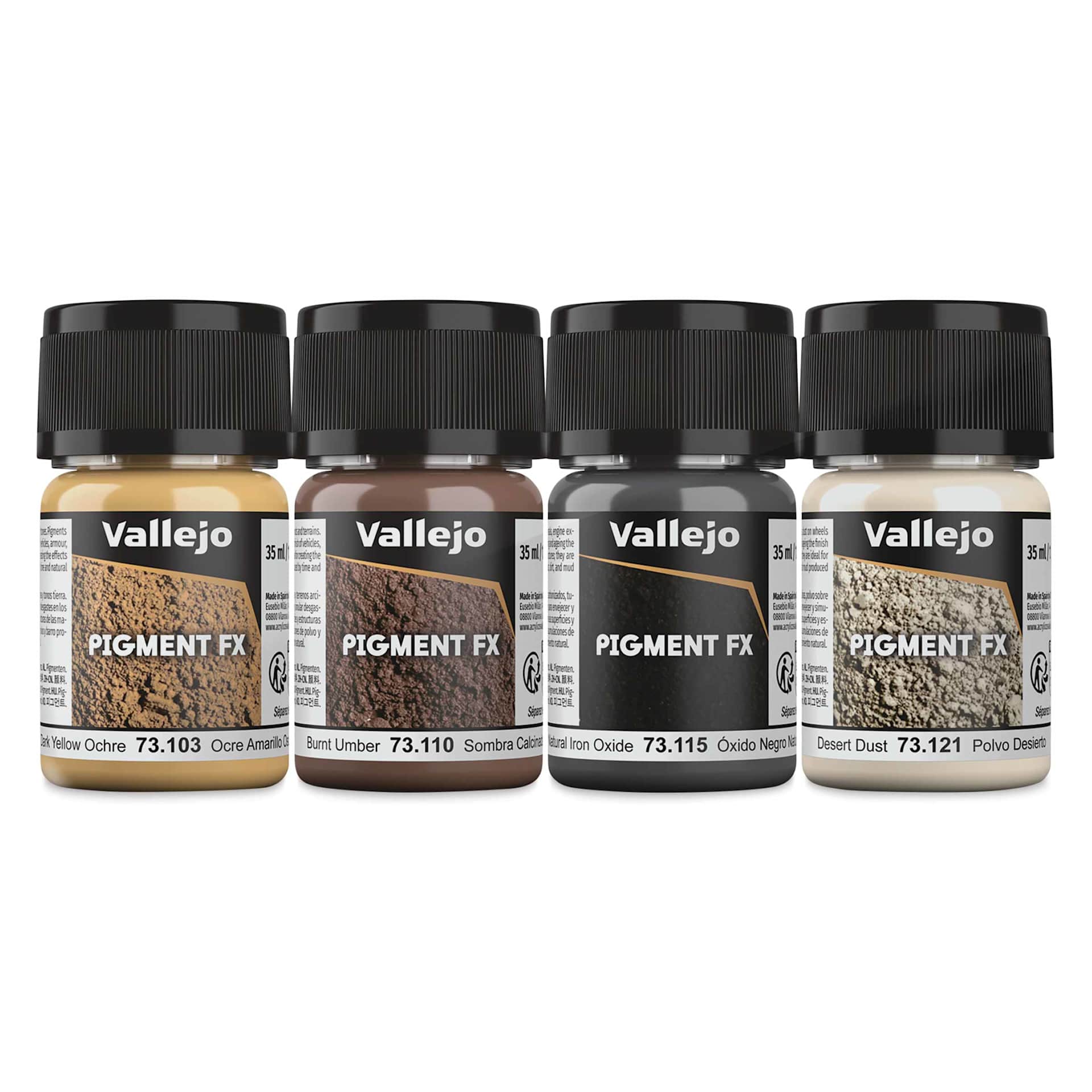 Vallejo Pigment FX Set - Set of 4, Dust and Dirt, 35 ml