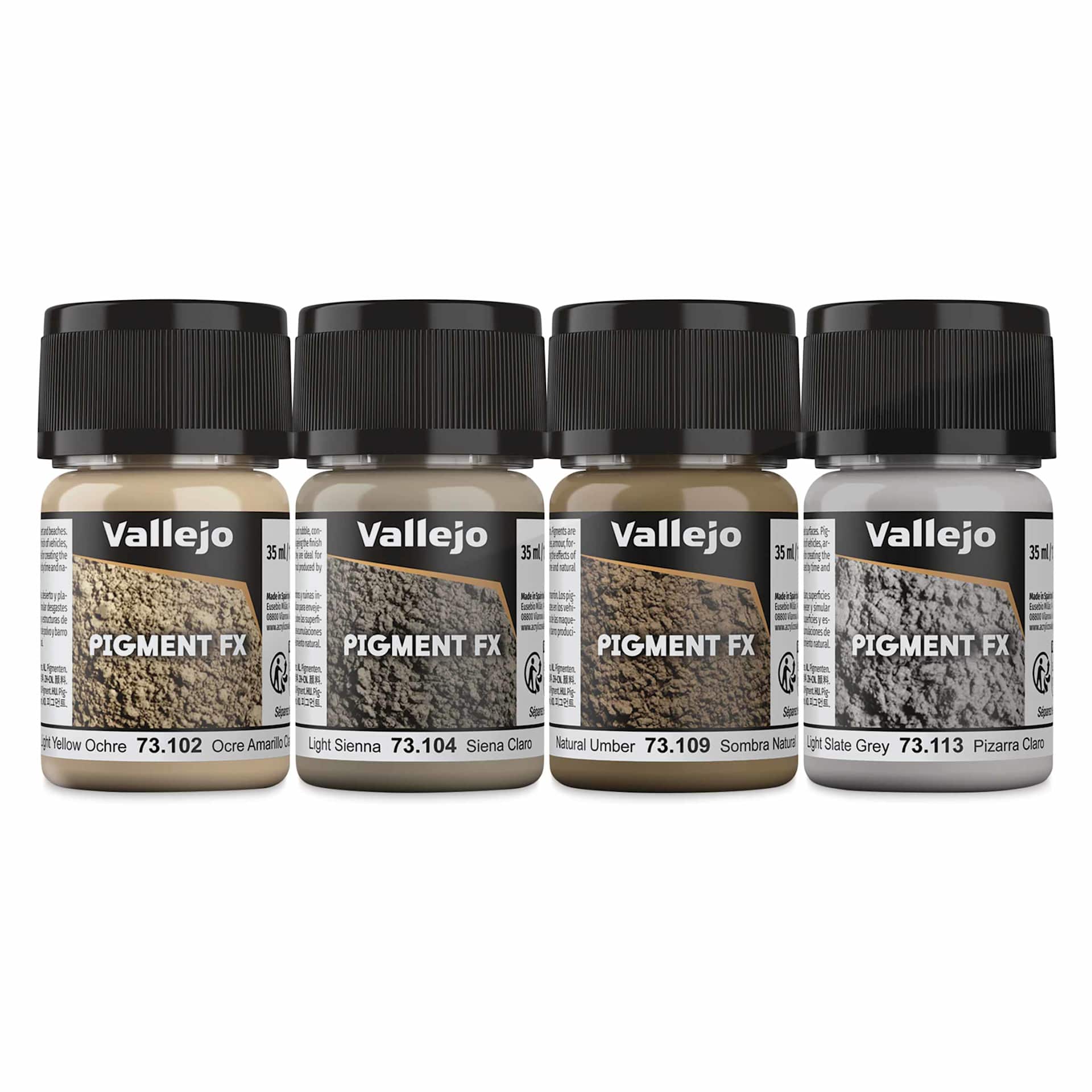Vallejo Pigment FX Set - Set of 4, Mud and Sand, 35 ml