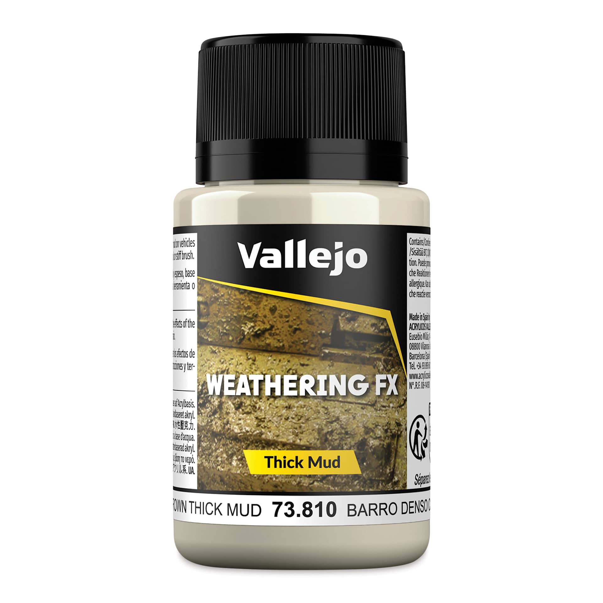 Vallejo Weathering FX Acrylic - Light Brown Thick Mud, 40 ml Bottle