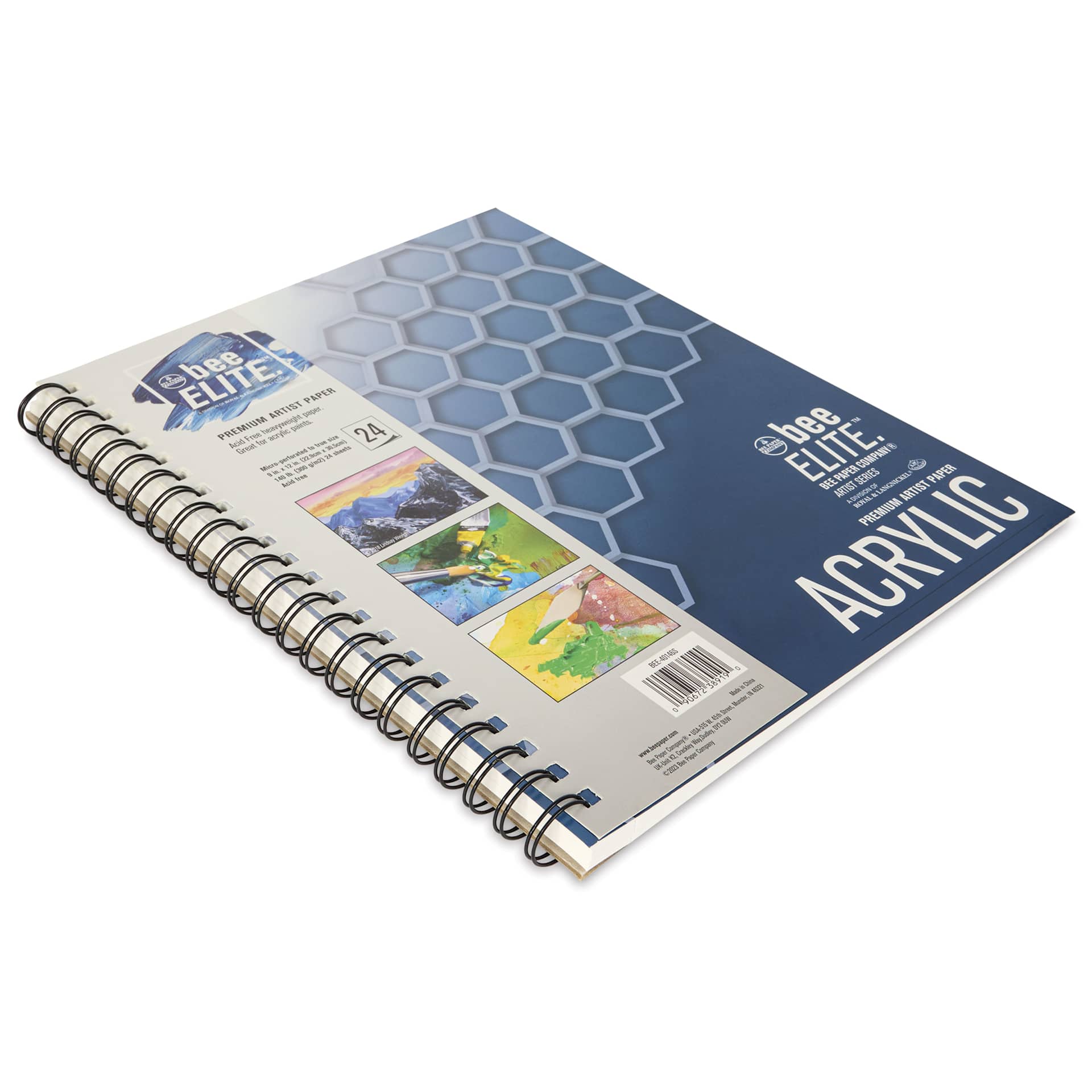 Bee Elite Spiralbound Acrylic Pad - 9" x 12", 140 lb, 24 Sheets